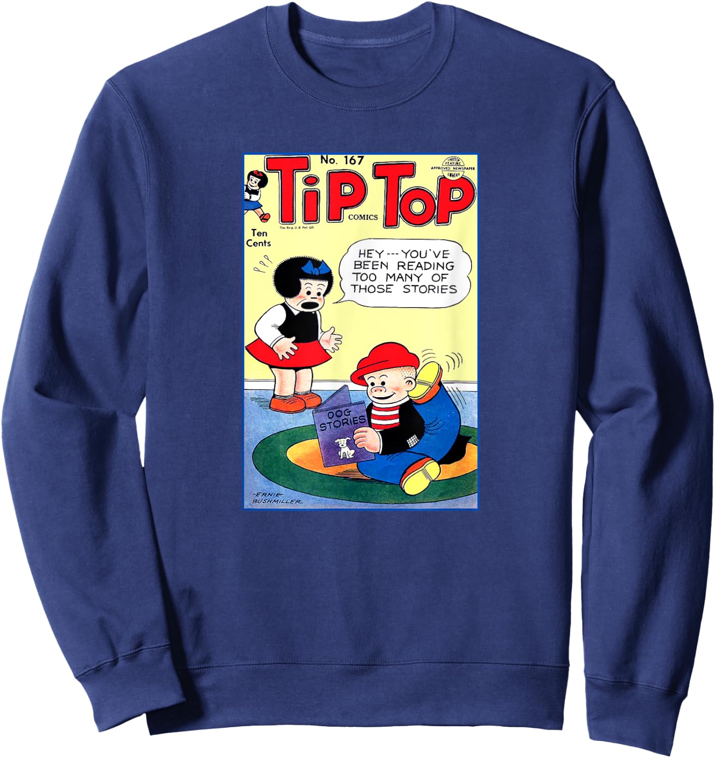 Nancy & Sluggo Comic Cover | Dog Stories Scratching Fleas Sweatshirt - Sweatshirt | Navy