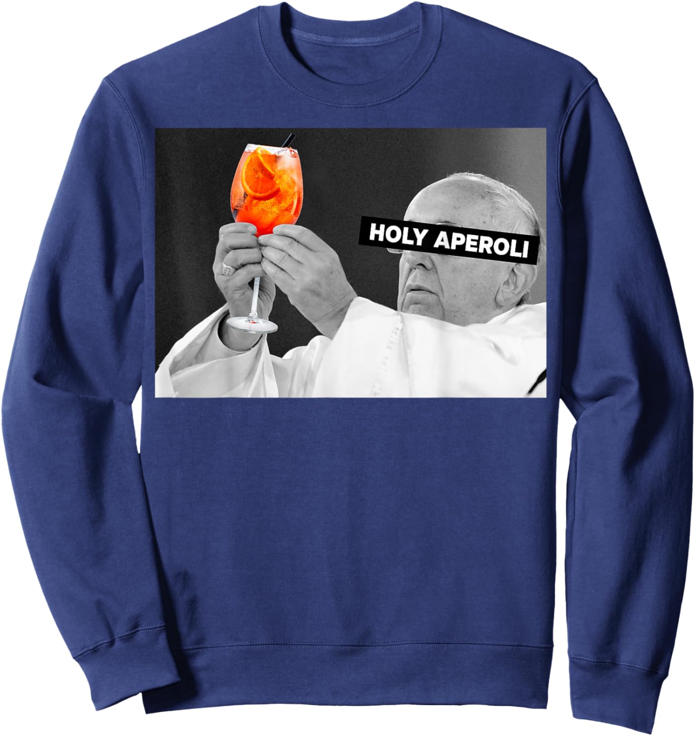 Holy Aperoli X Pope Drip X Francis Spritz Club New Sweatshirt - Sweatshirt | Navy