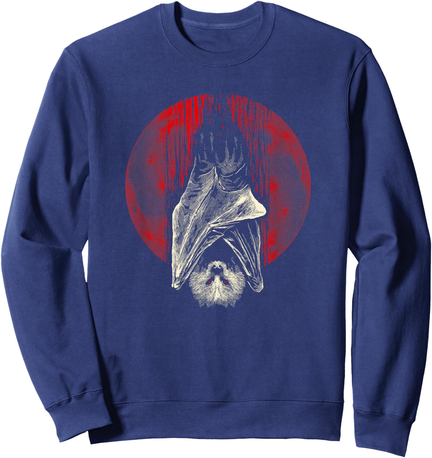 Bat Full Moon Pastel Goth Gothic Occult Wicca Men Women Sweatshirt - Sweatshirt | Navy