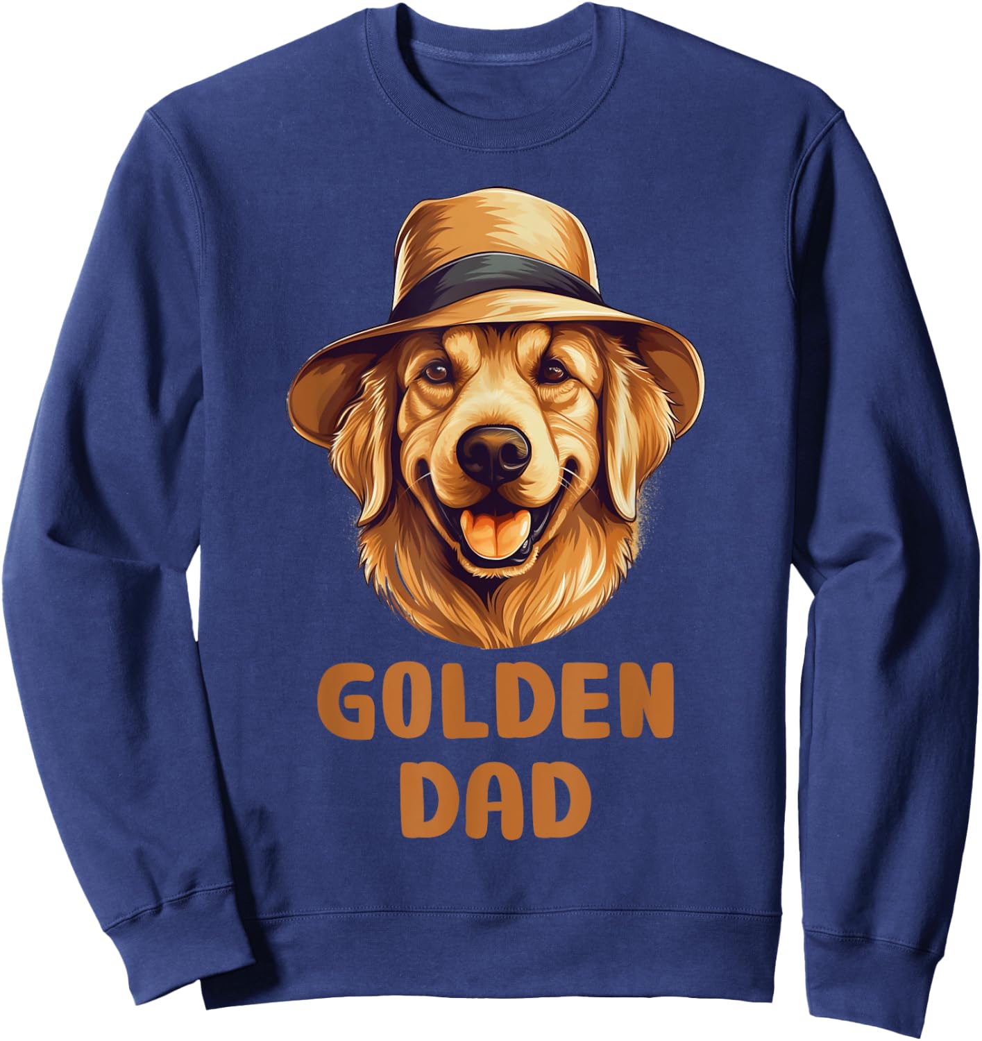 Cute Golden Retriever Dad Dog Lover Gift Funny Golden Owner Men Women Kids Sweatshirt - Sweatshirt | Navy