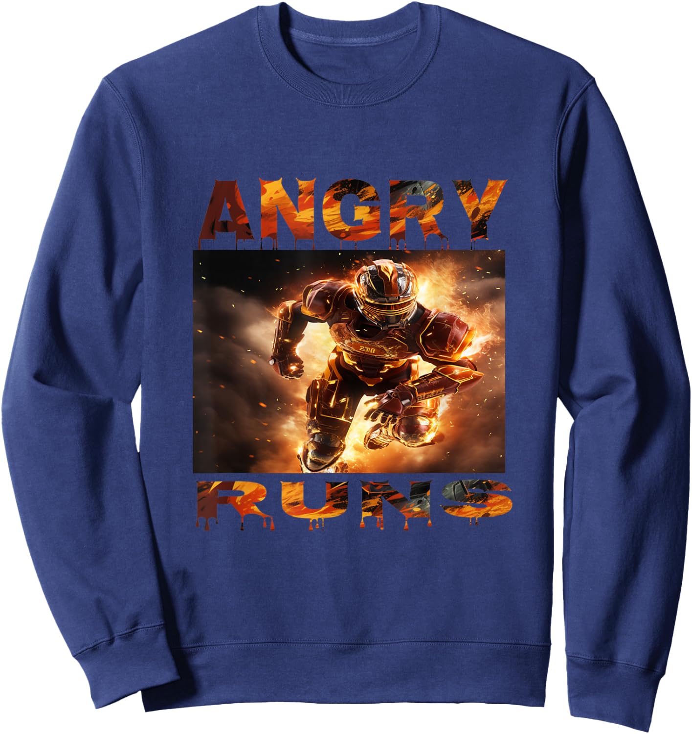Angry Runs Good Morning Football Graphic Sweatshirt - Sweatshirt | Navy