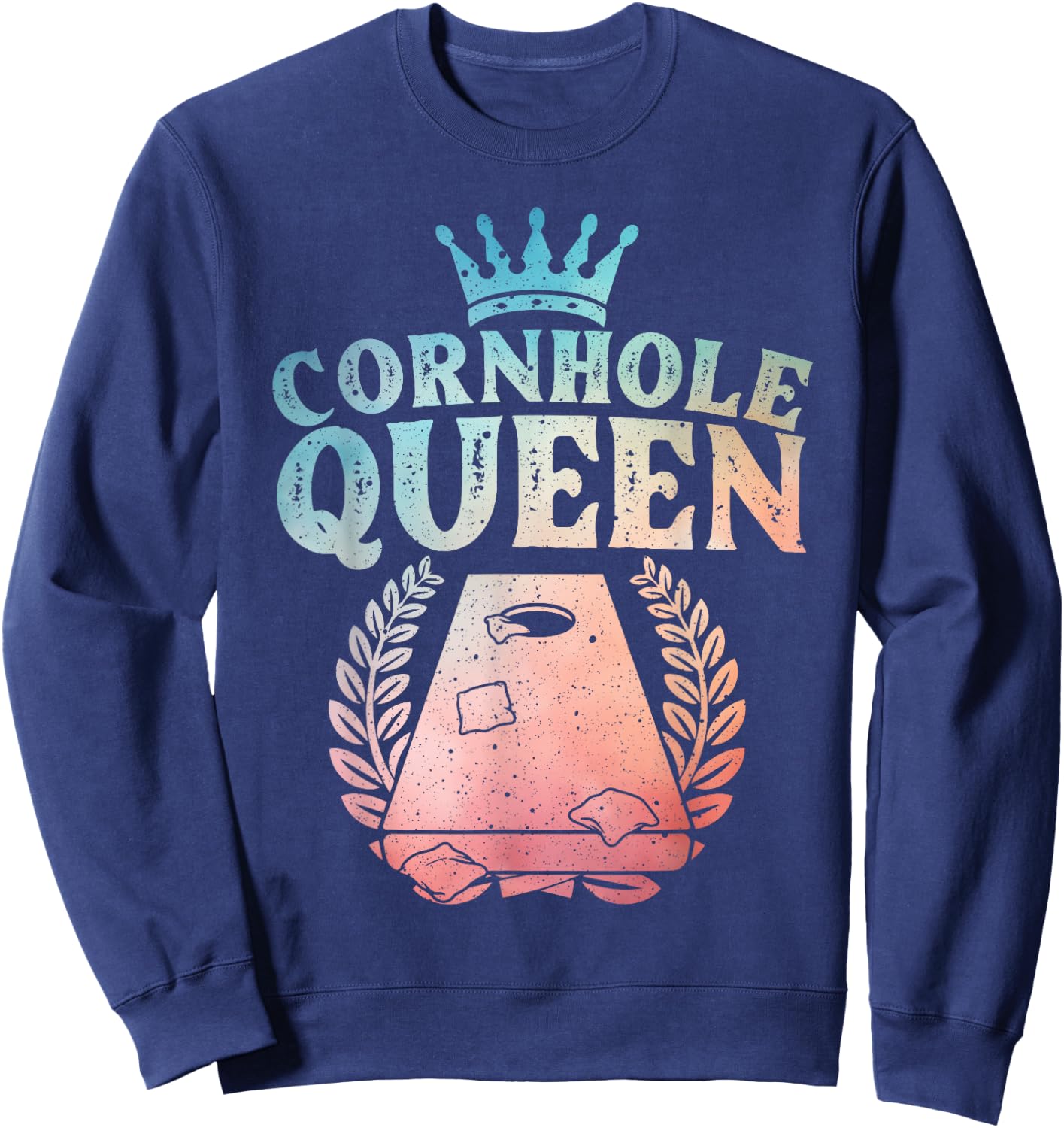 Cool Cornhole Queen Design Girls Cornhole Players Sweatshirt - Sweatshirt | Navy