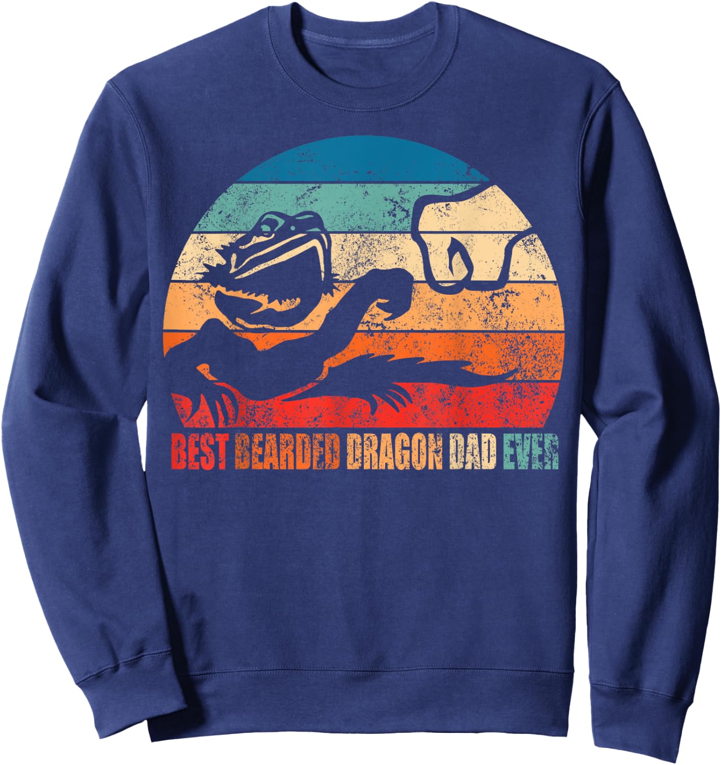 Best Bearded Dragon Dad Ever Fist Bump Men Gift Son Daughter Sweatshirt - Sweatshirt | Navy
