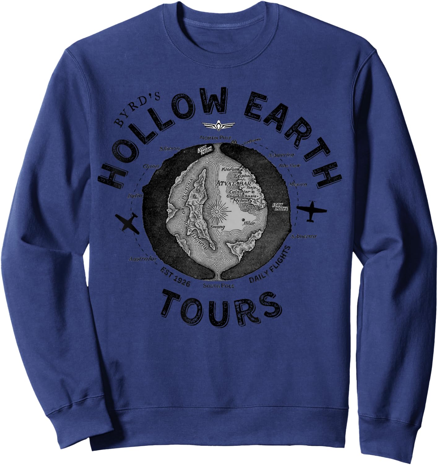 Byrd's Hollow Interior Earth Tours Gift Sweatshirt - Sweatshirt | Navy