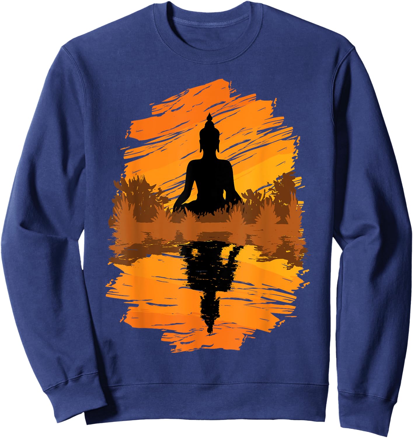 Zen Buddha Spiritual Asian Style Meditation Peace Sweatshirt - Sweatshirt | Navy