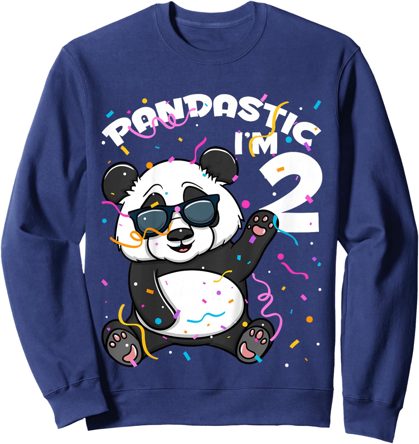 Kids 2nd Birthday Panda Pandastic 2 Year Old Boys Girls Sweatshirt - Sweatshirt | Navy