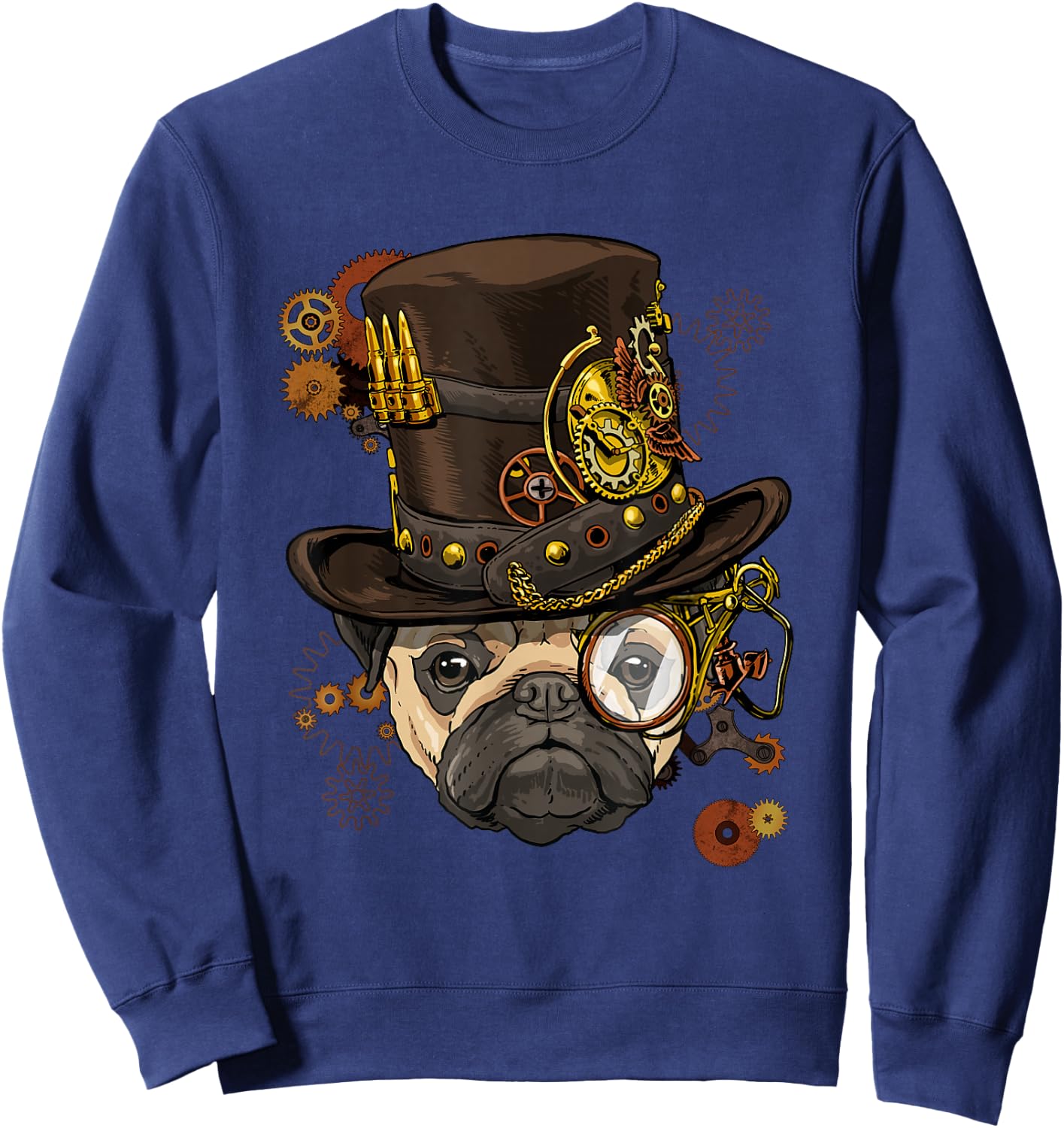Steampunk Pug Dog Steampunk Pug Lovers Sweatshirt - Sweatshirt | Navy