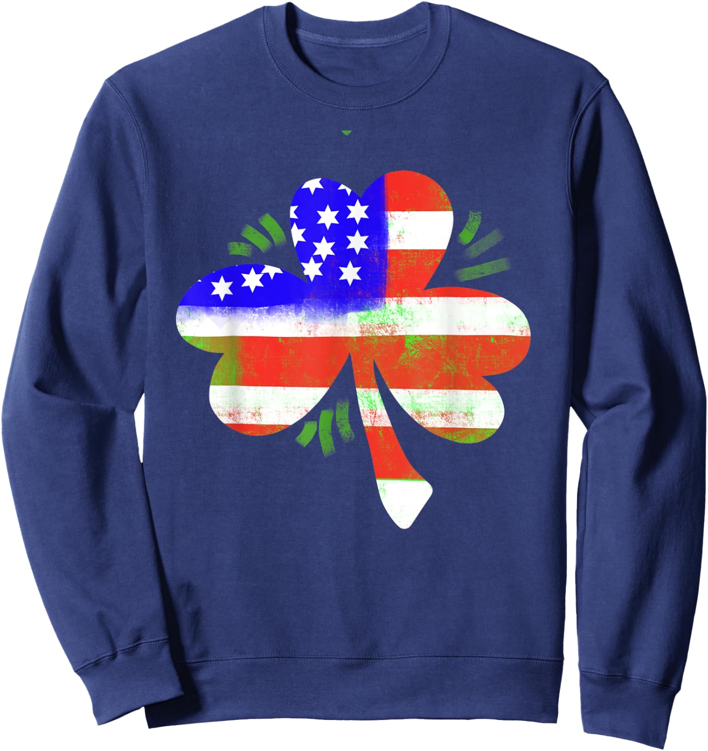 Saint Patrick's Day Irish Red White & Blue Shamrock Gift Sweatshirt - Sweatshirt | Navy