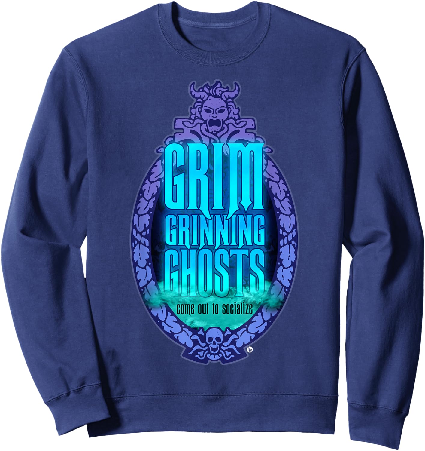 Grim Grinning Ghost Haunted Socialize & Women Sweatshirt - Sweatshirt | Navy