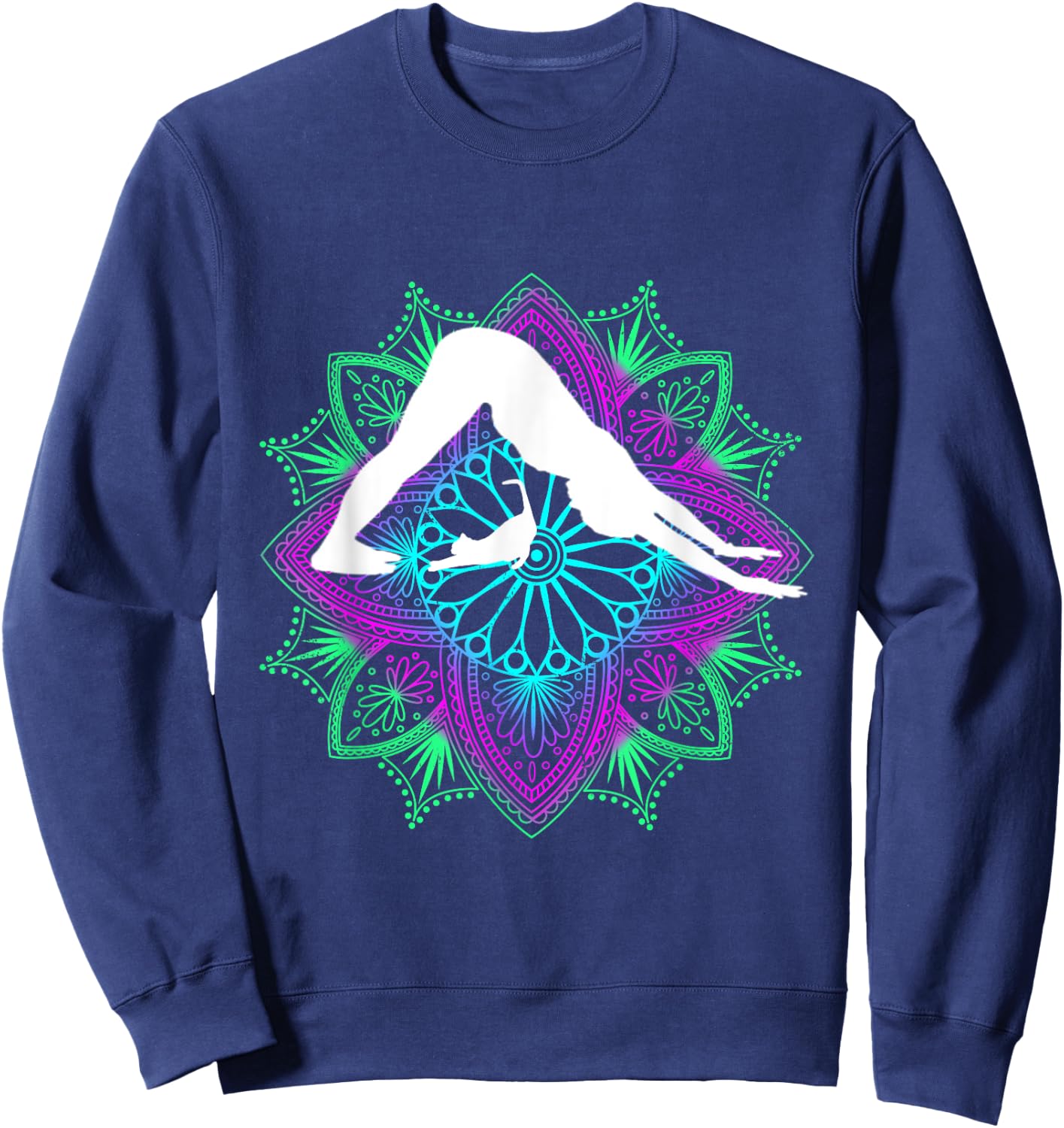 Yoga and cats yoga exercise stretching cat owner pets Sweatshirt - Sweatshirt | Navy