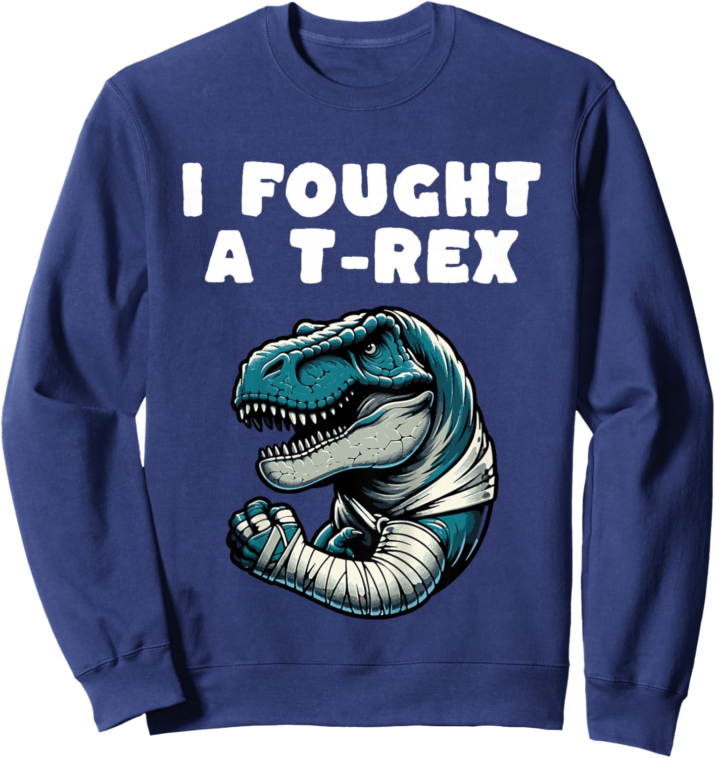 Kids Broken Arm Recovery Kids Boys Dinosaur Sweatshirt - Sweatshirt | Navy