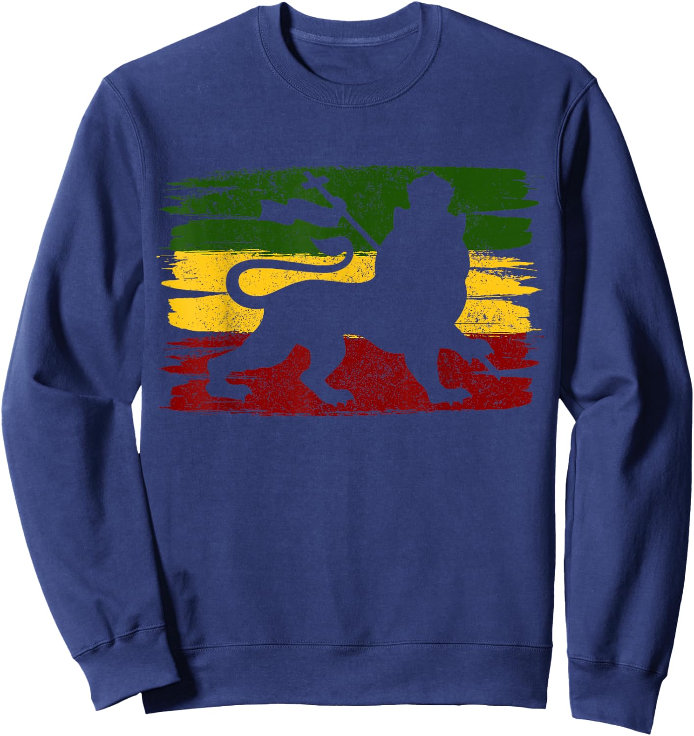 Rastafari Jamaica Reggae Music Rasta Lion of Judah Sweatshirt - Sweatshirt | Navy