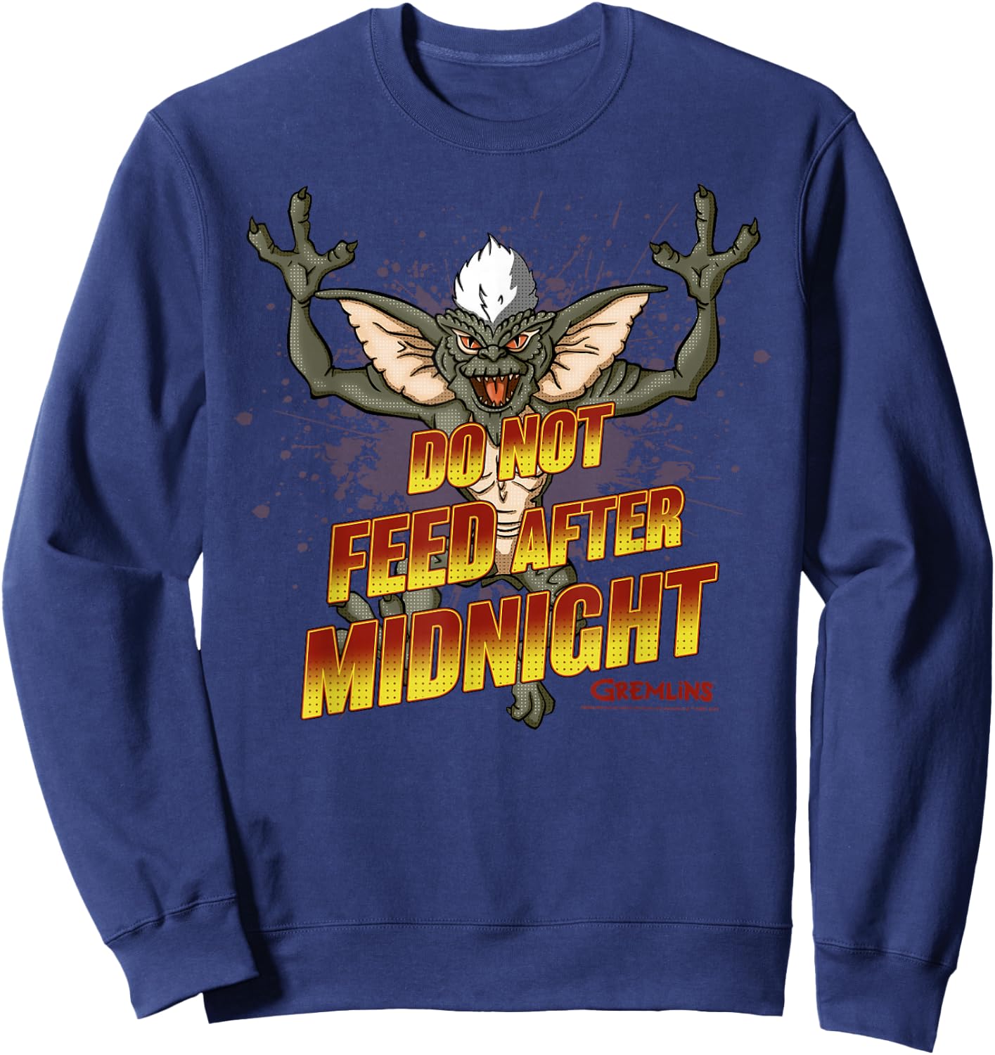 Gremlins Stripe Do Not Feed After Midnight Sweatshirt - Sweatshirt | Navy