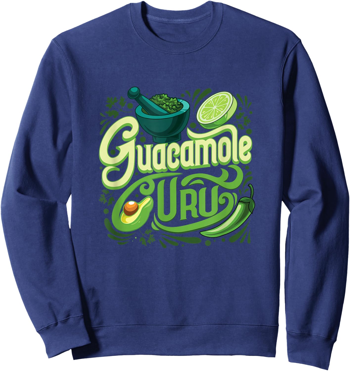 Guacamole Guru - Funny Avocado Lover & Game Night Host Sweatshirt - Sweatshirt | Navy