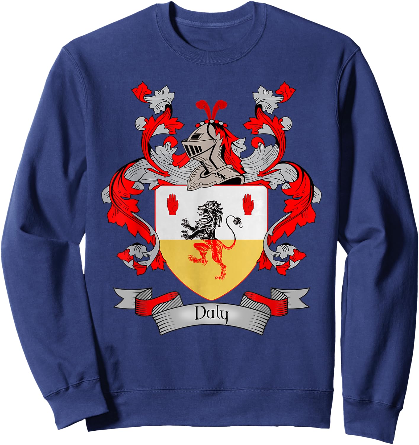 Daly Coat of Arms | Daly Surname Family Crest Sweatshirt - Sweatshirt | Navy