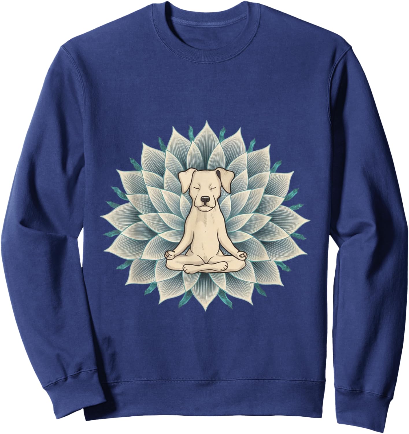 Buddha Yoga Dog Shirt Meditation Lotus Flower Women Sweatshirt - Sweatshirt | Navy
