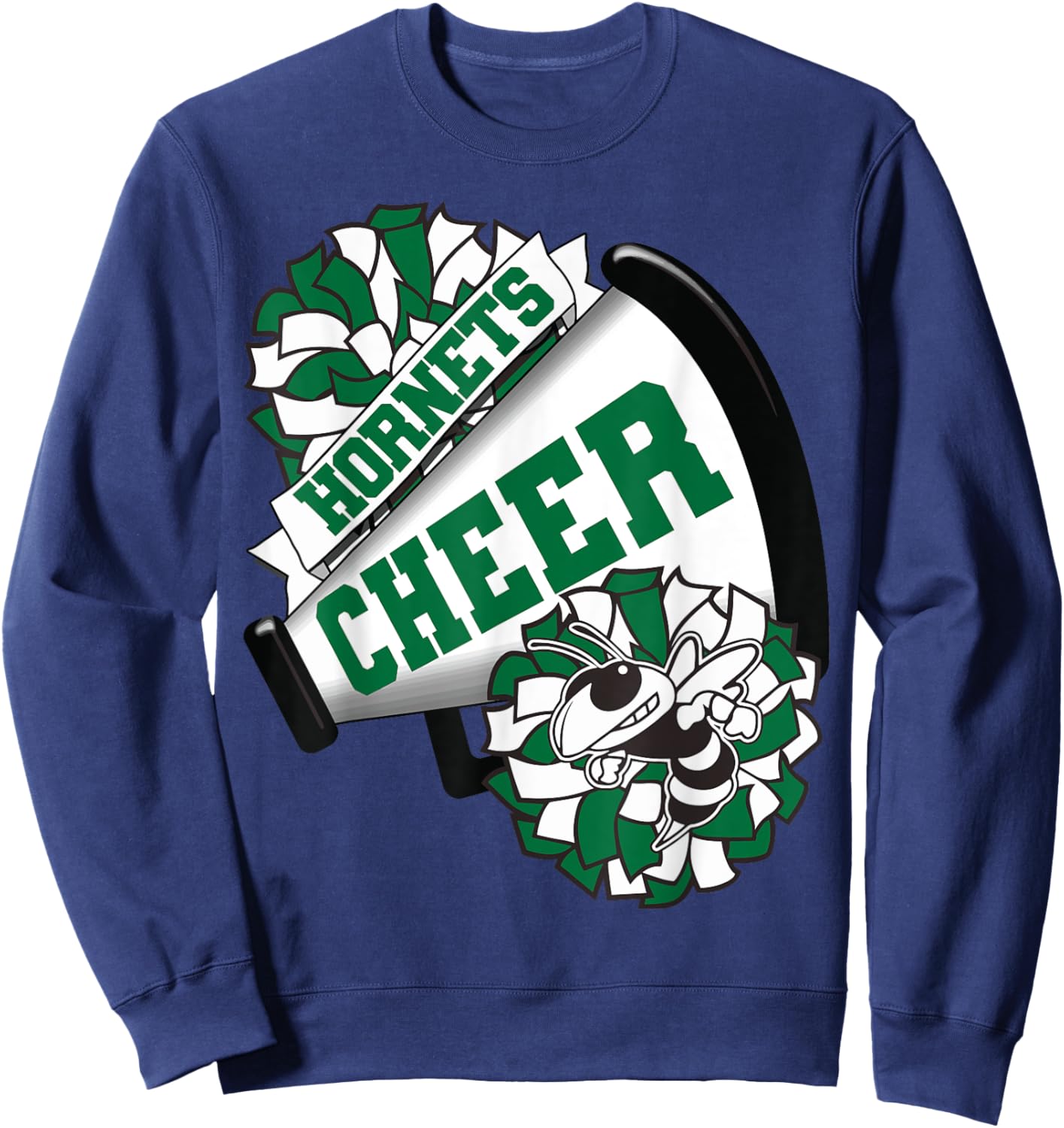 Hornets Cheer Back To School Cheerleading Spirit Green Sweatshirt - Sweatshirt | Navy