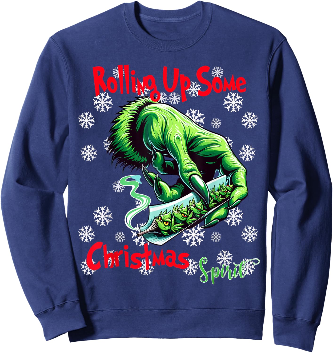 Rolling Up Some Christmas Spirit Christmas Tree Cakes Snack Sweatshirt - Sweatshirt | Navy