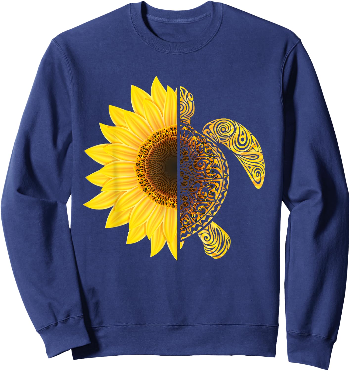 Sunflower Turtle, Save Turtles Sweatshirt - Sweatshirt | Navy