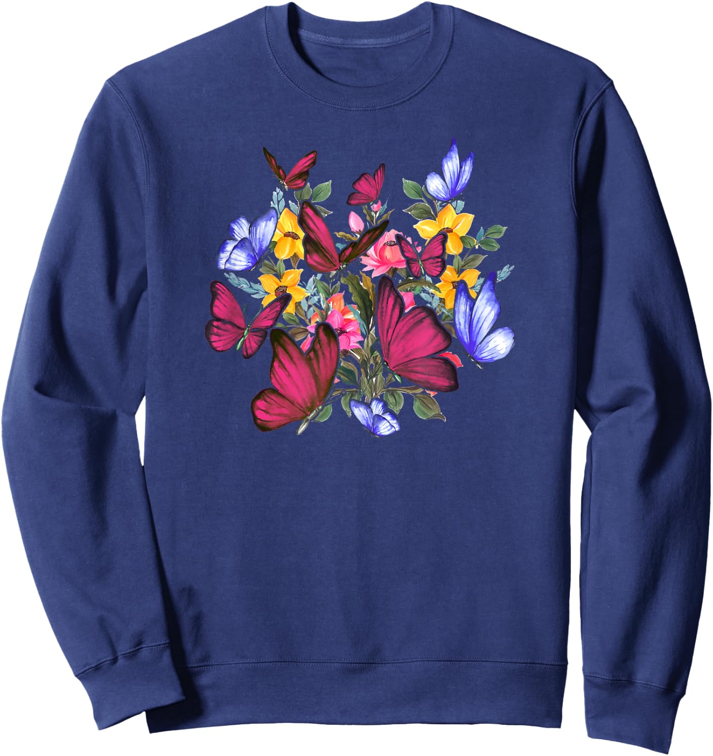 Colorful Cute Butterfly - Butterflies Sweatshirt - Sweatshirt | Navy
