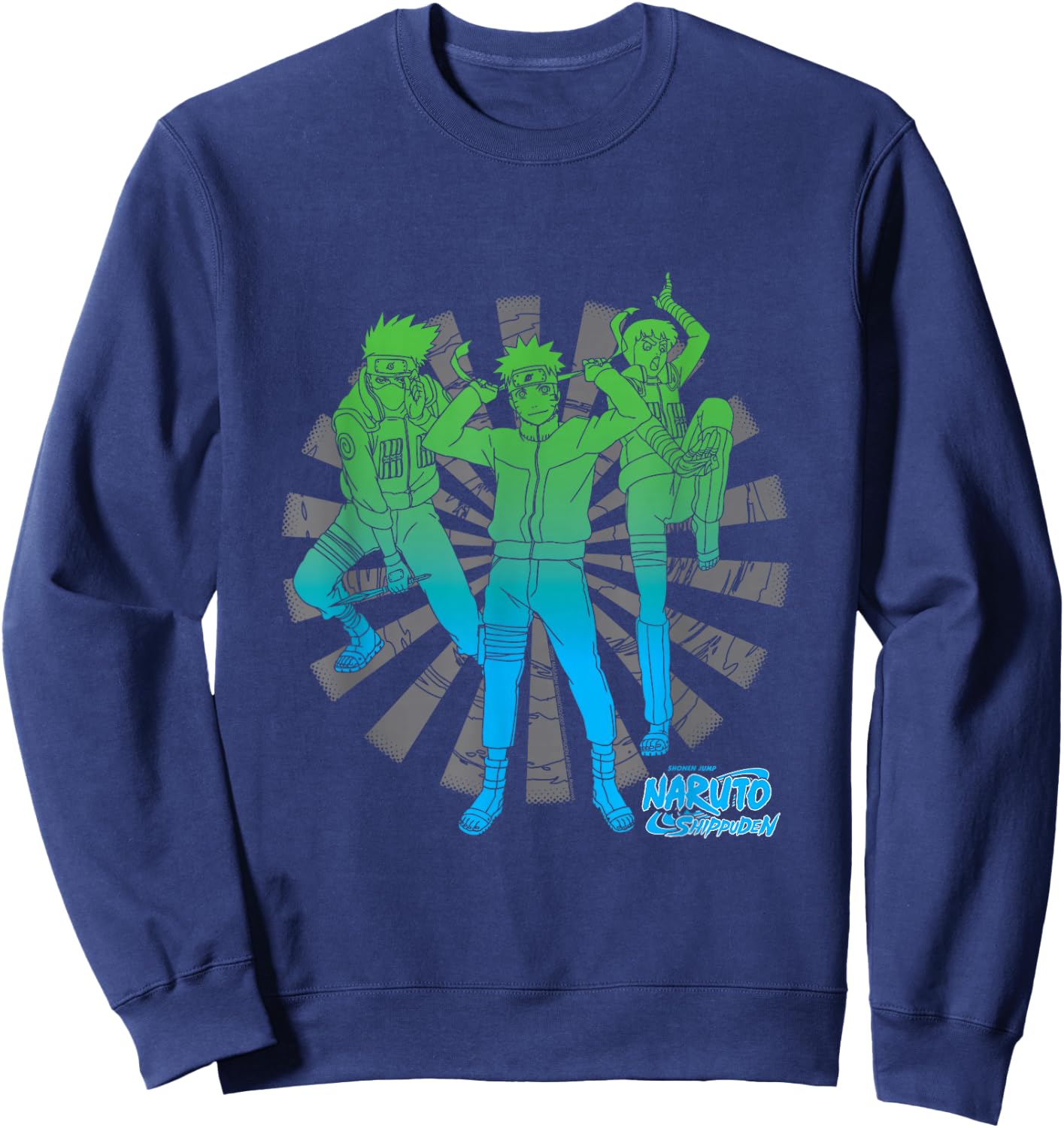 Naruto Shippuden Naruto Rock Lee Kakashi Anime Sweatshirt - Sweatshirt | Navy