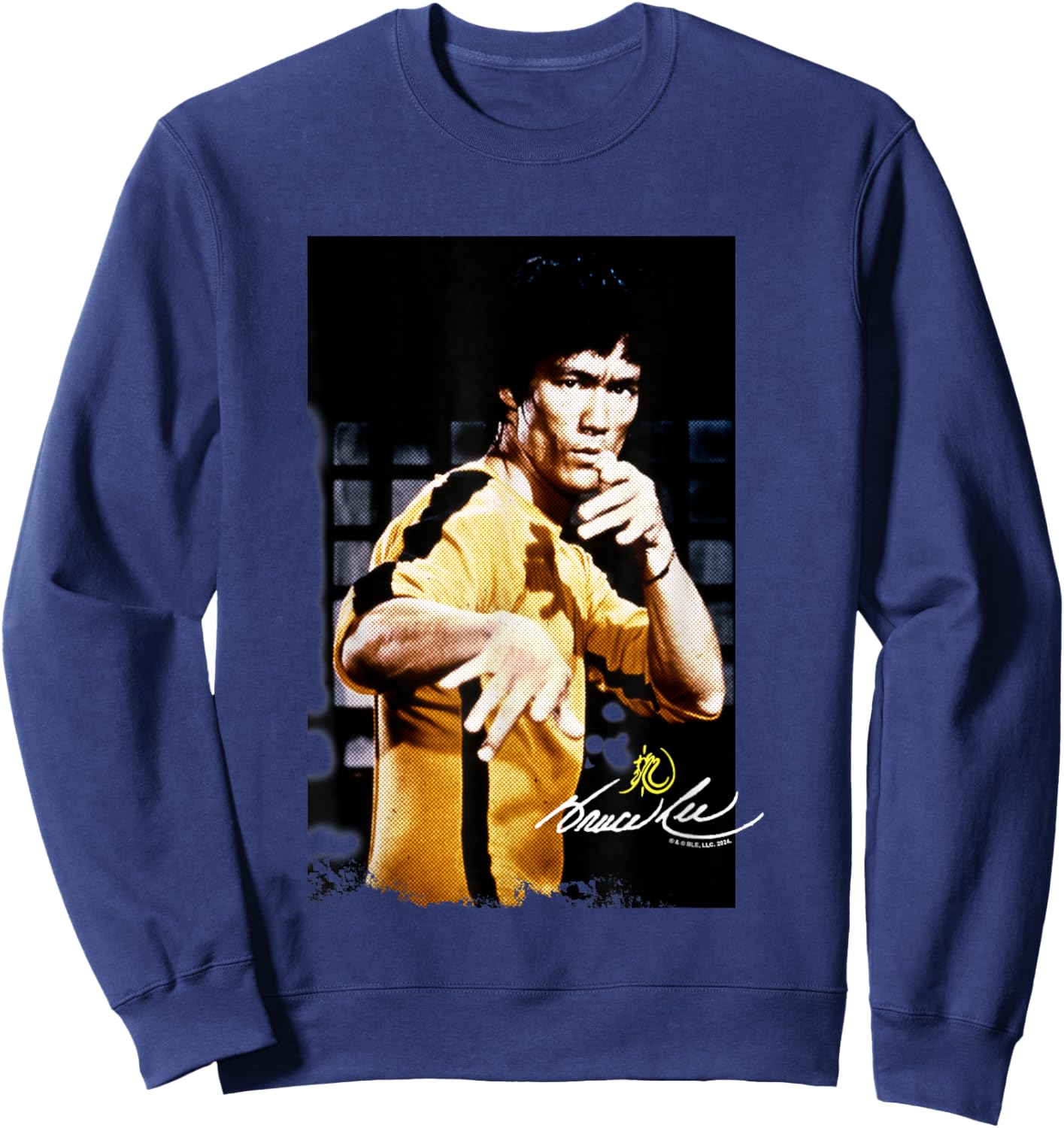 Bruce Lee Game of Death Iconic Yellow Suit Poster Vintage Sweatshirt - Sweatshirt | Navy