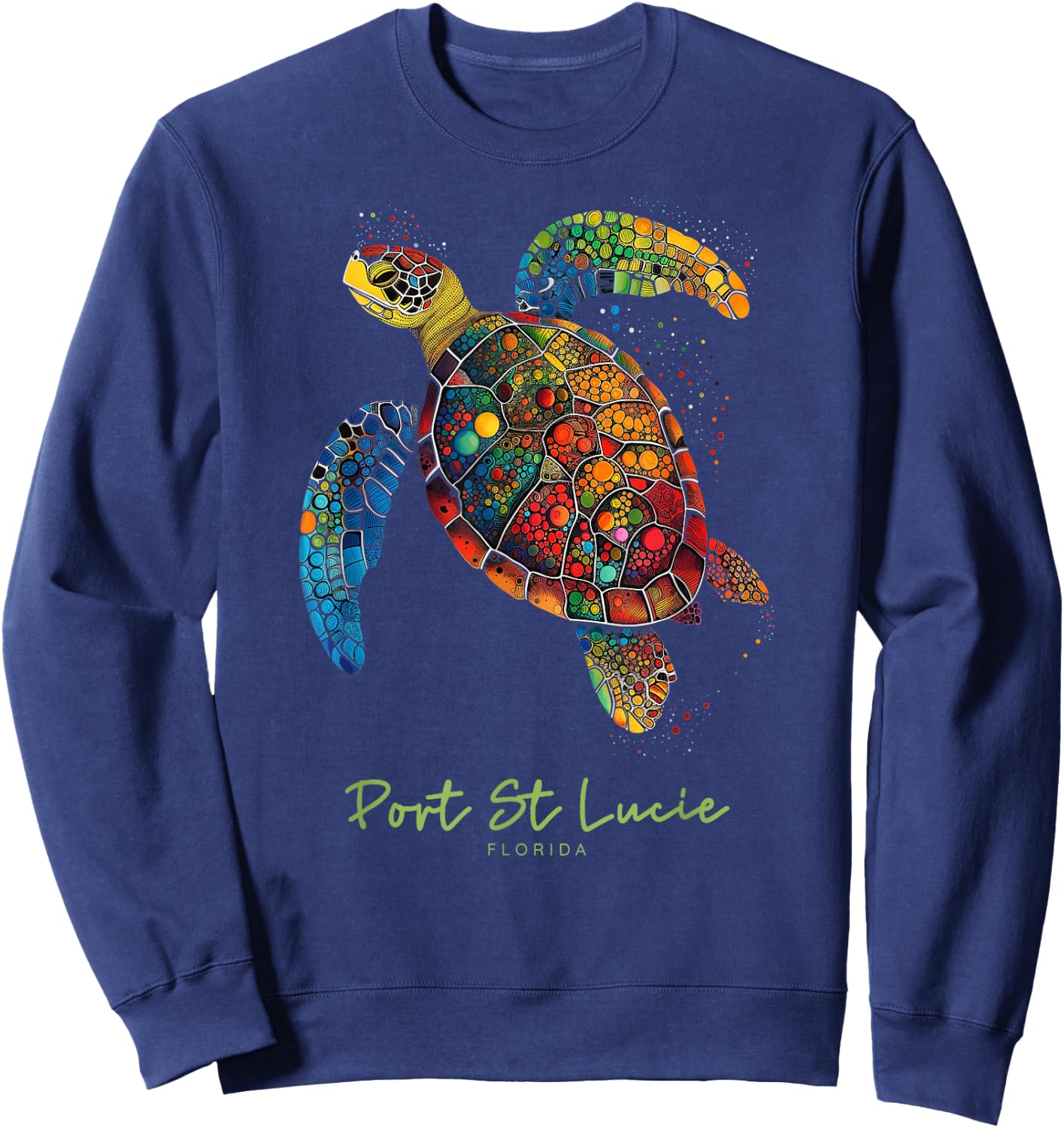 Port St Lucie Florida FL Beach Gift Sea Turtle Sweatshirt - Sweatshirt | Navy