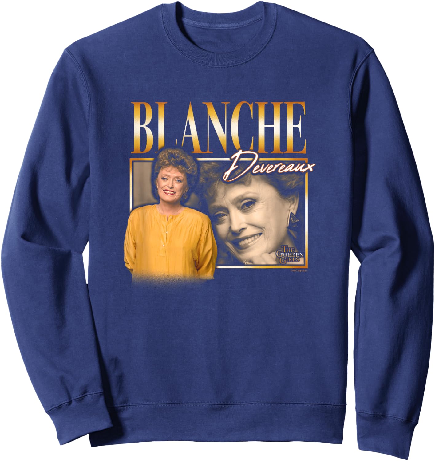 The Golden Girls Iconic Blanche Devereaux 90s Retro Portrait Sweatshirt - Sweatshirt | Navy