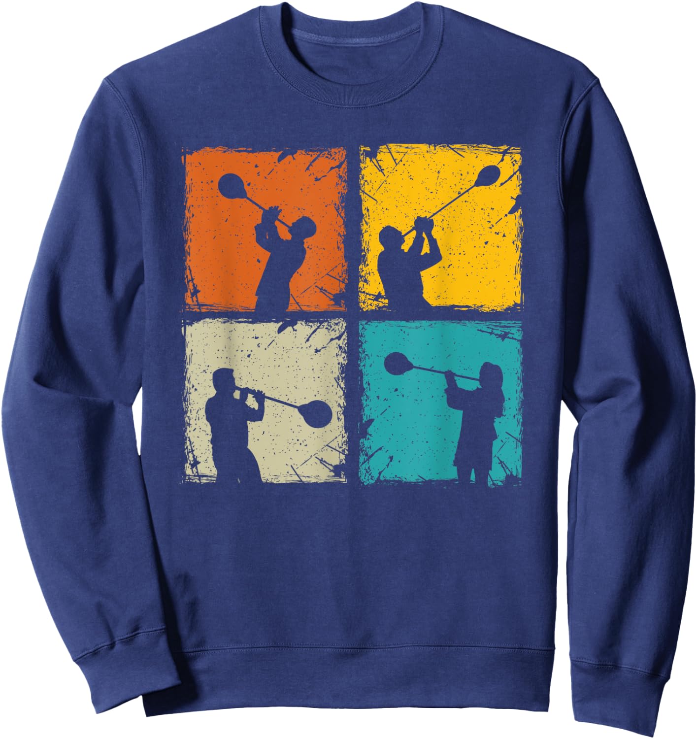 Glass blowing retro squares glassworking - glass blower gift Sweatshirt - Sweatshirt | Navy