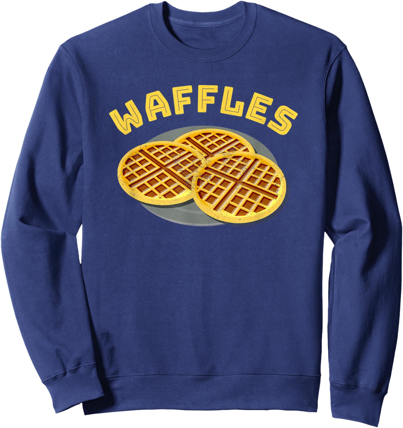 Chicken Waffles Funny Halloween Couple Costume Waffles Half Sweatshirt - Sweatshirt | Navy