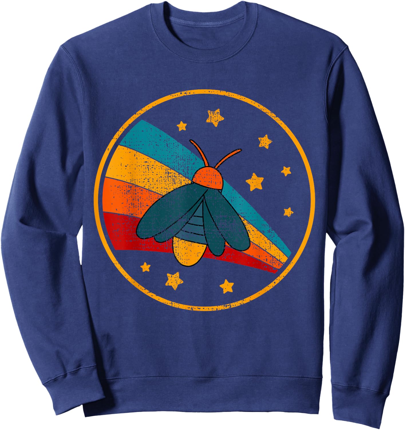 Vintage Fireflies Lightning Bugs Glow-Worm Sweatshirt - Sweatshirt | Navy