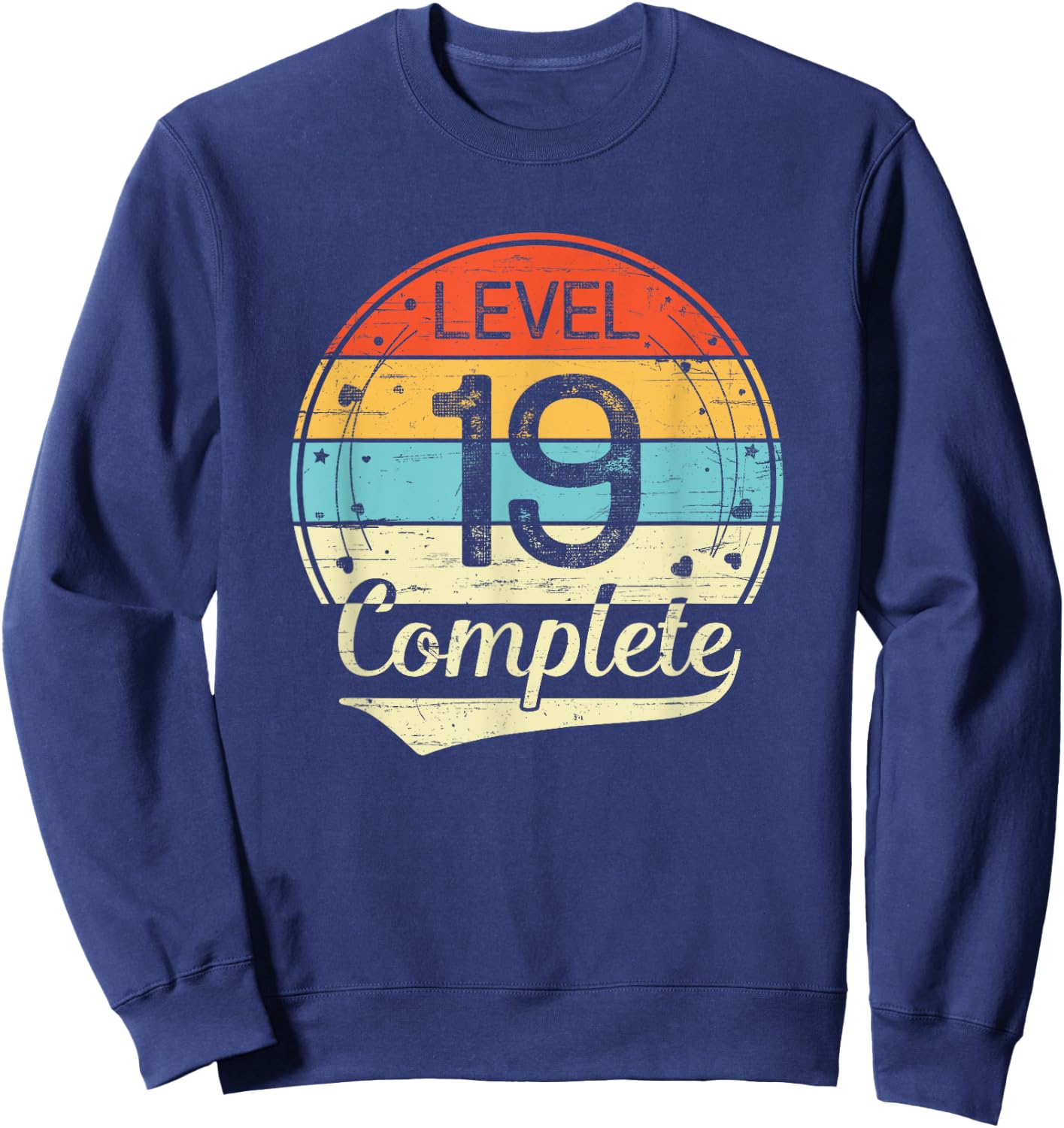 Level 19 Complete Retro 19th Wedding Anniversary Sweatshirt - Sweatshirt | Navy