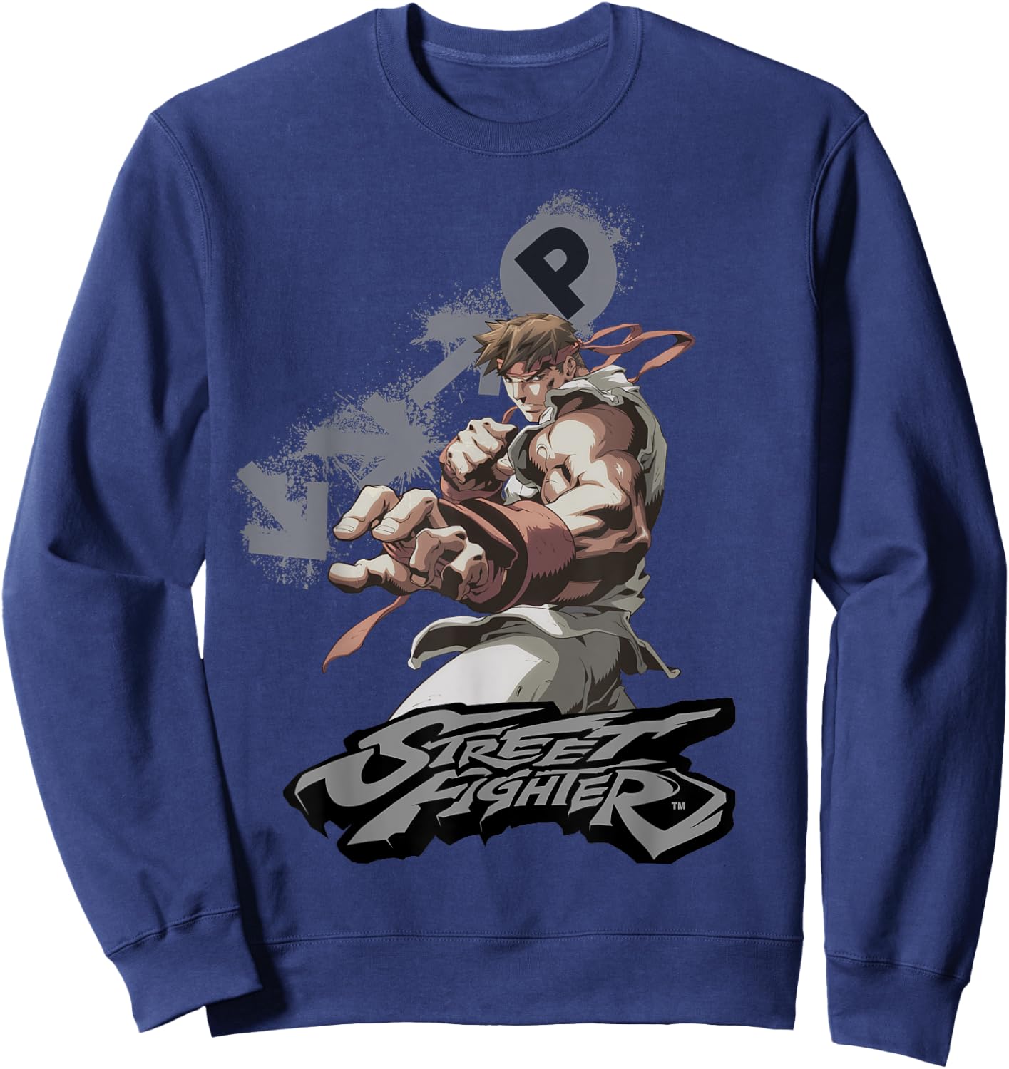 Street Fighter Ryu Portrait Fireball Epic Showdown Gamer Sweatshirt - Sweatshirt | Navy