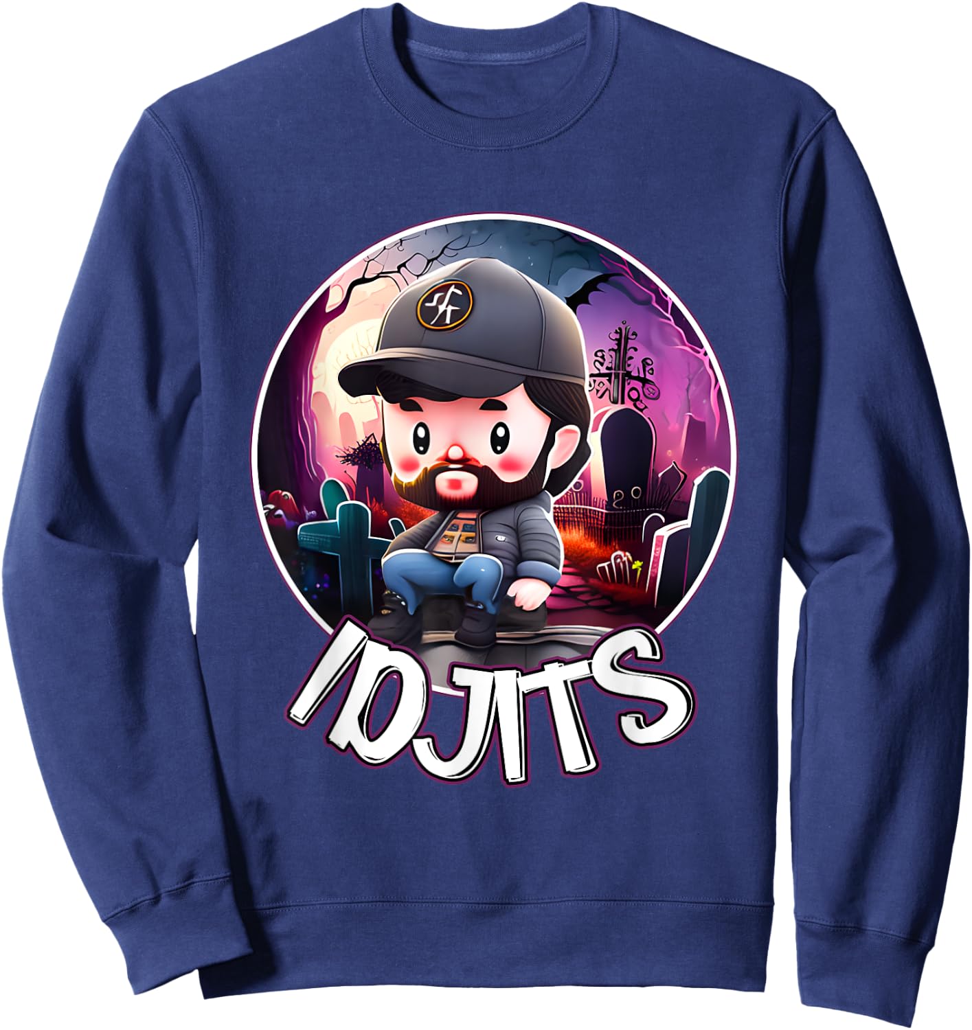Idjits Cute Funny Bobby SPN Reference Sweatshirt - Sweatshirt | Navy