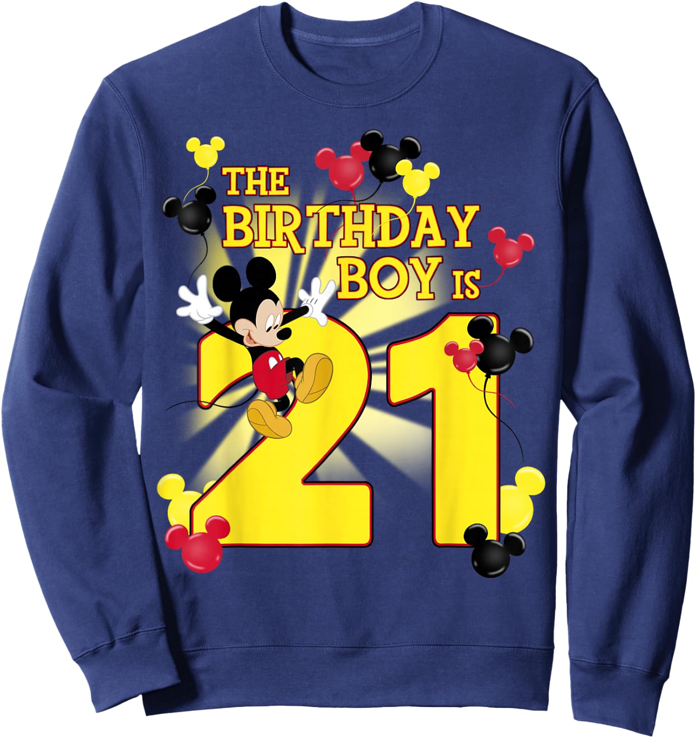 Disney Mickey And Friends Mickey 21st Birthday Boy Sweatshirt - Sweatshirt | Navy