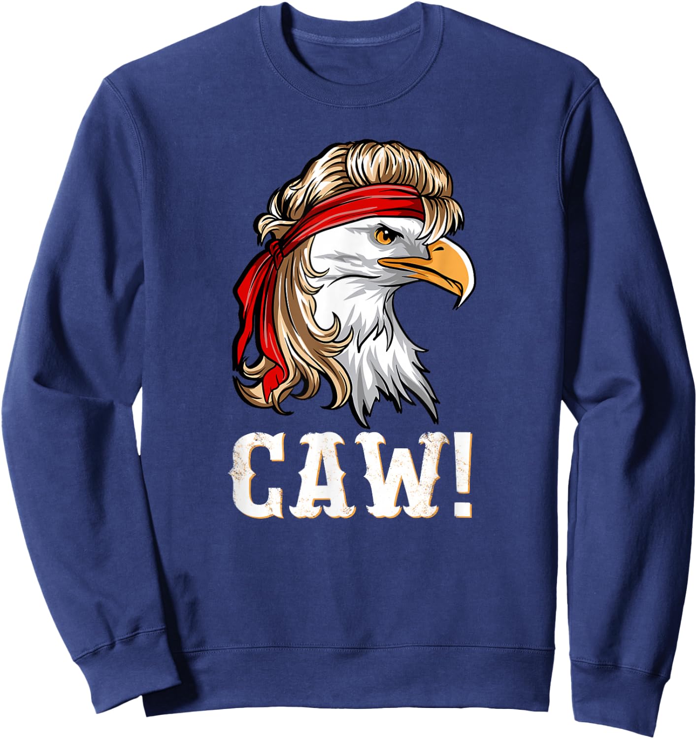 Funny Patriotic Eagle Caw 4th of July American Flag USA Kids Men Sweatshirt - Sweatshirt | Navy