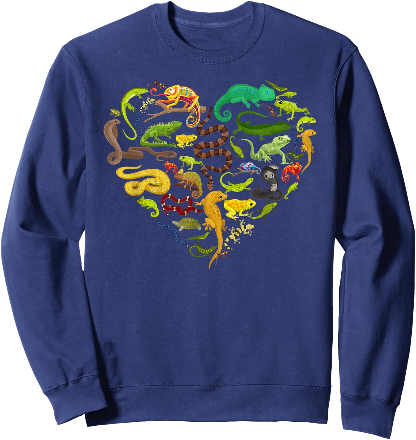 Reptile Heart Snake Lizard Sweatshirt - Sweatshirt | Navy