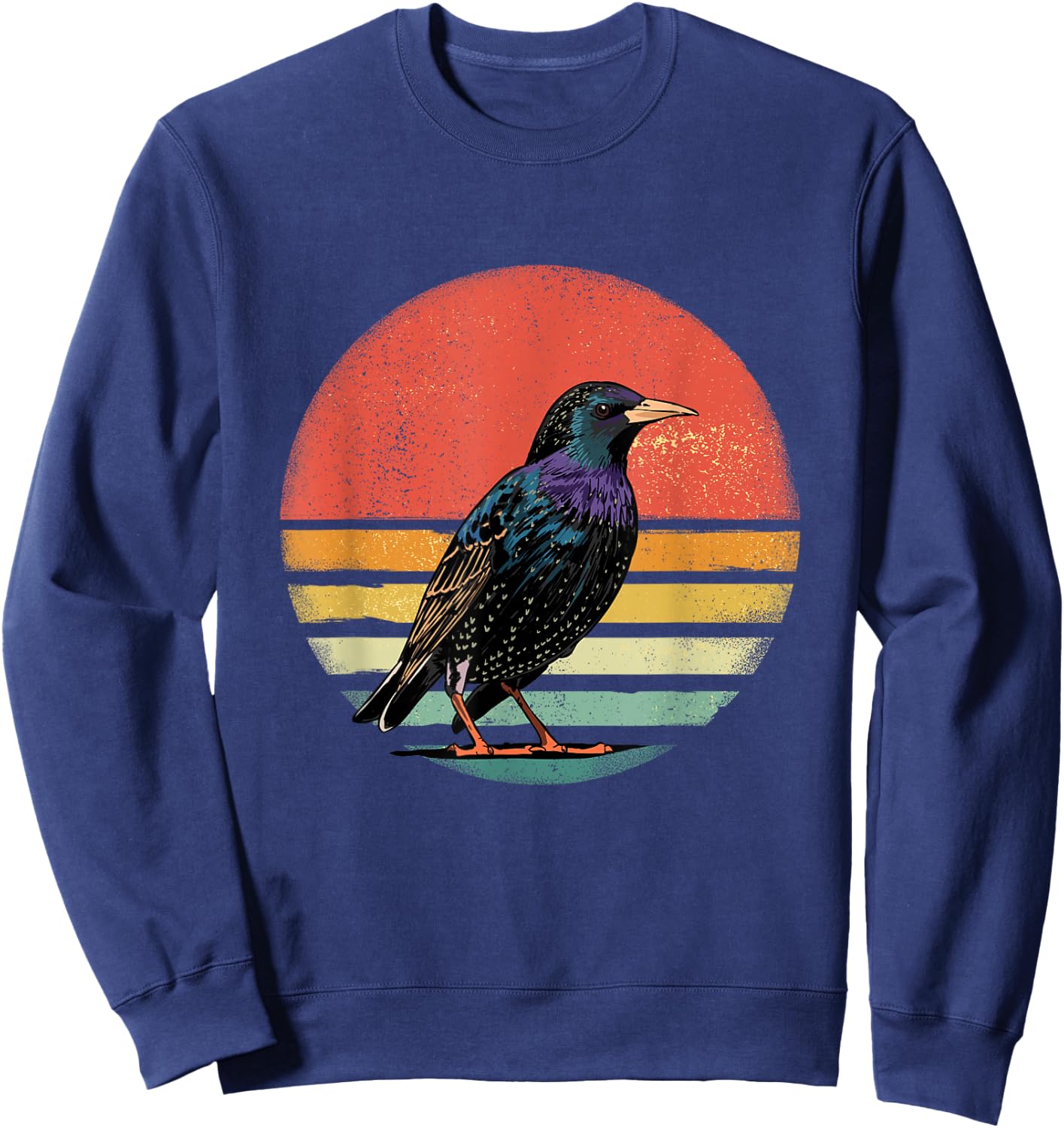 Retro Vintage Starling Nature Starling Bird Watcher Sweatshirt - Sweatshirt | Navy
