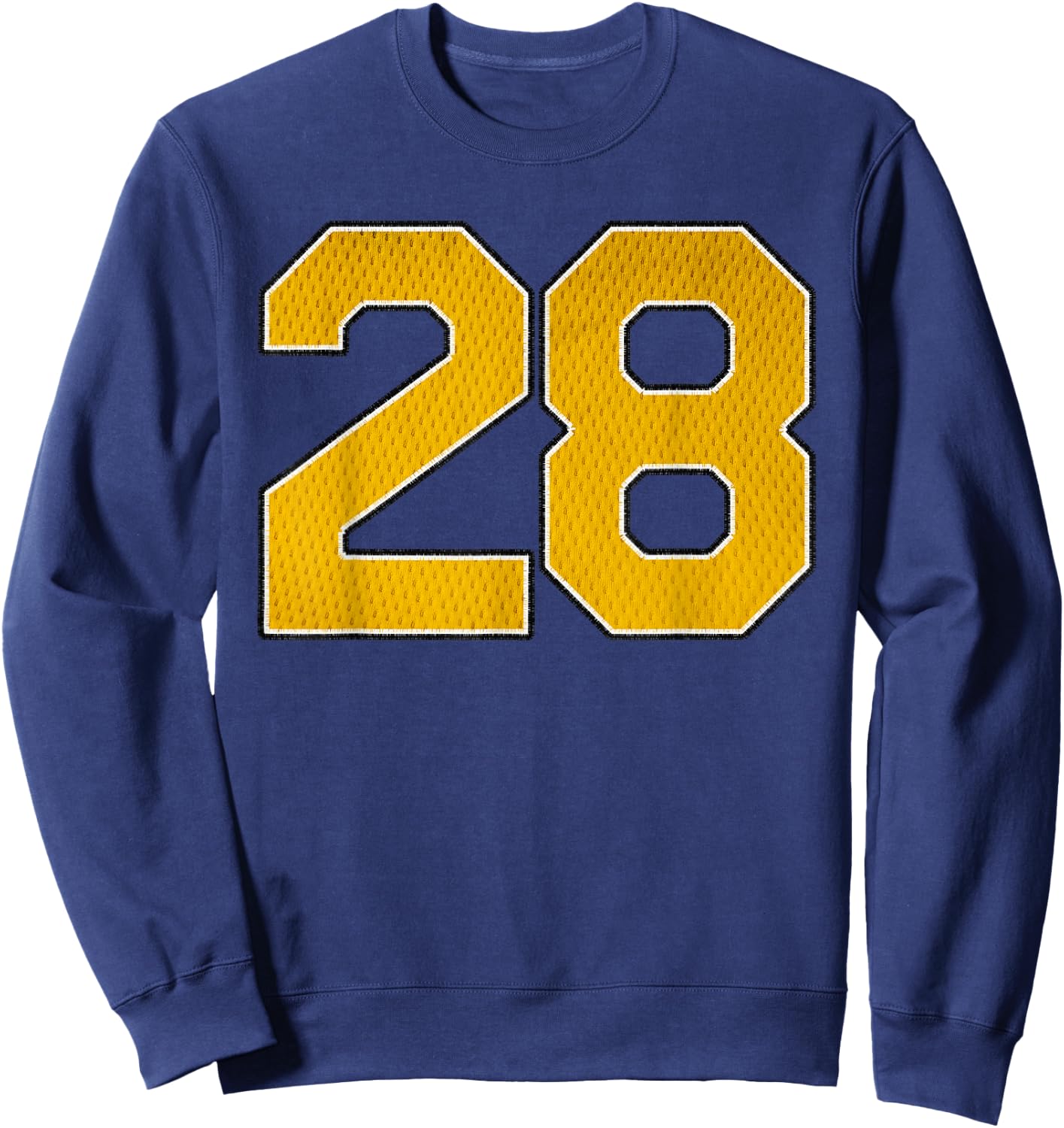 Gold Number 28 Athlete Sports Jersey Supporter Fanwear Sweatshirt - Sweatshirt | Navy