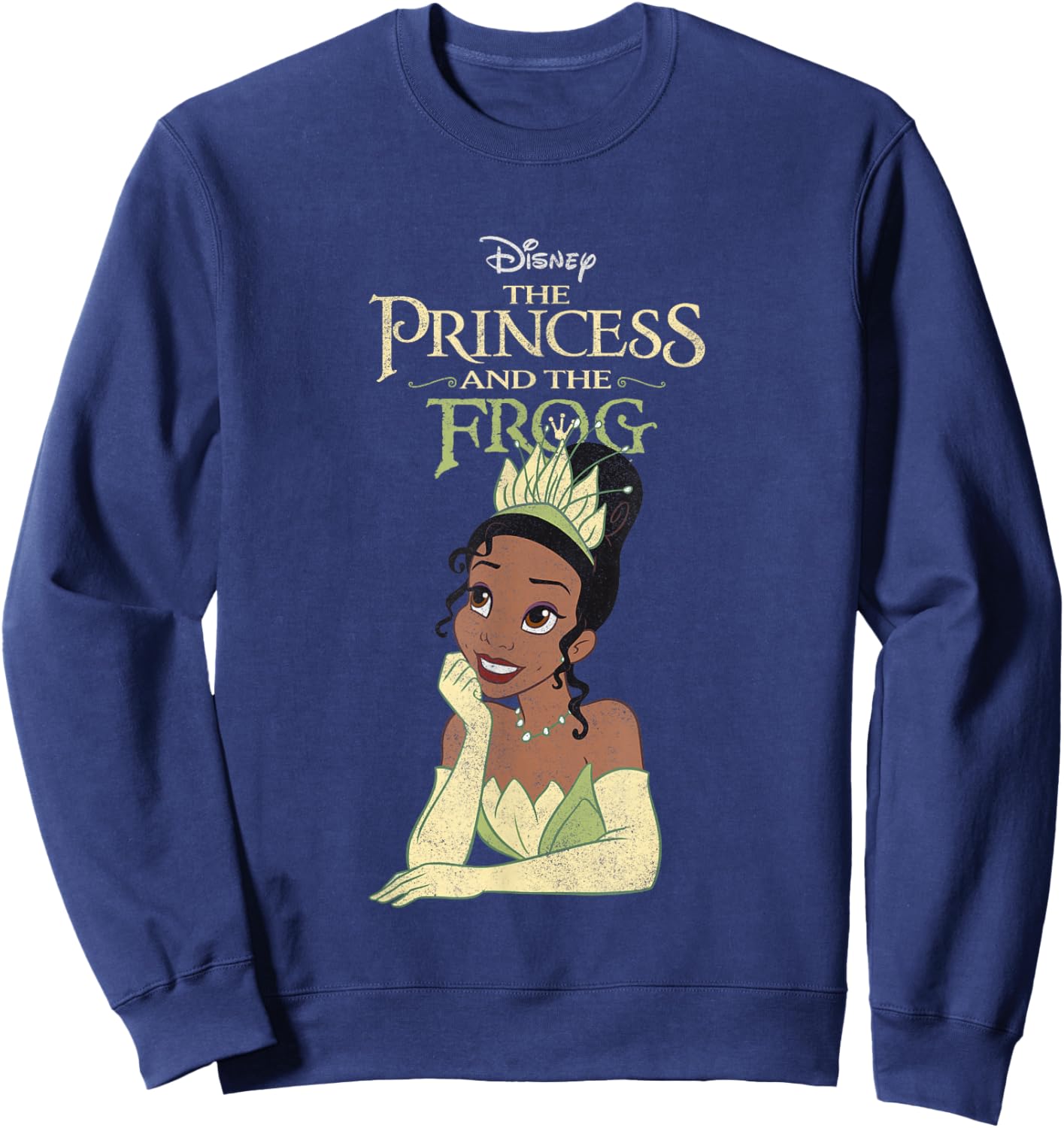 Disney The Princess and The Frog Iconic Tiana Chest Poster Sweatshirt - Sweatshirt | Navy