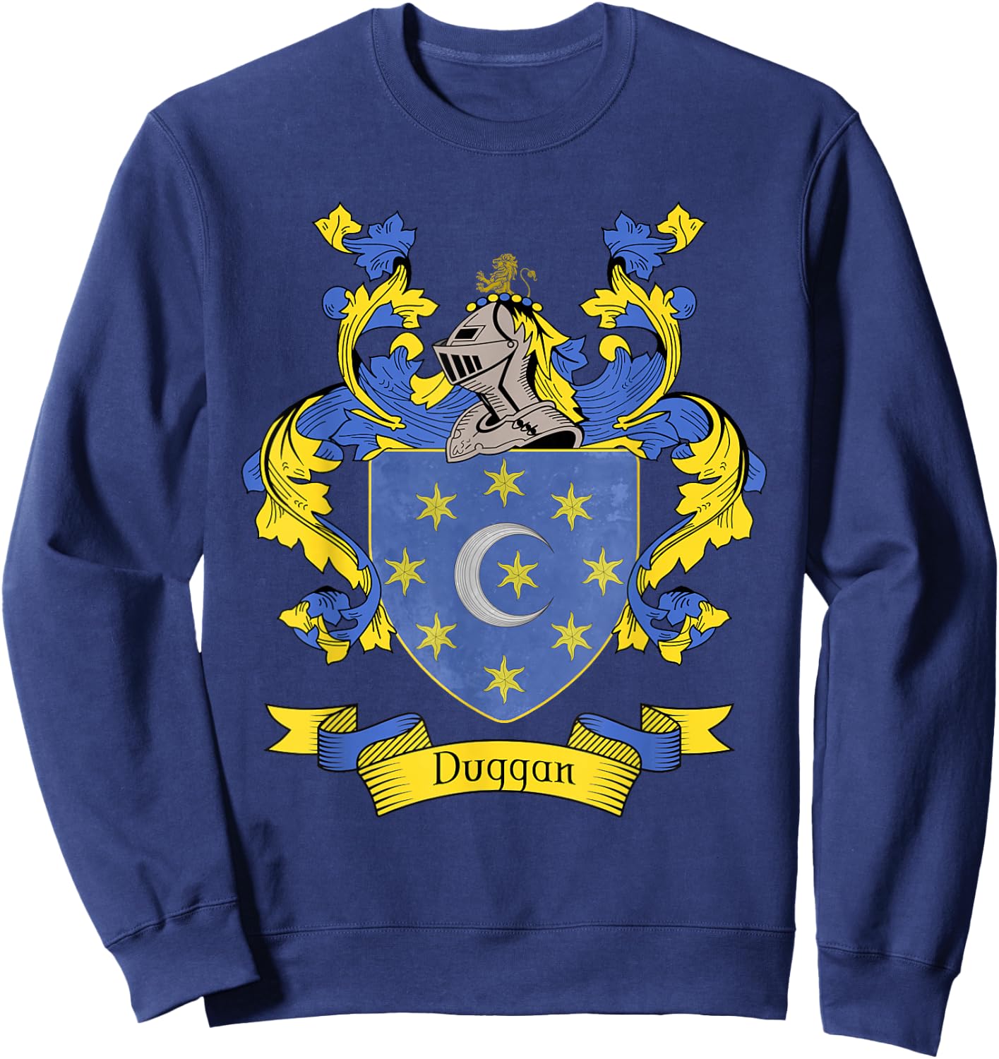 Duggan Coat of Arms | Duggan Surname Family Crest Sweatshirt - Sweatshirt | Navy