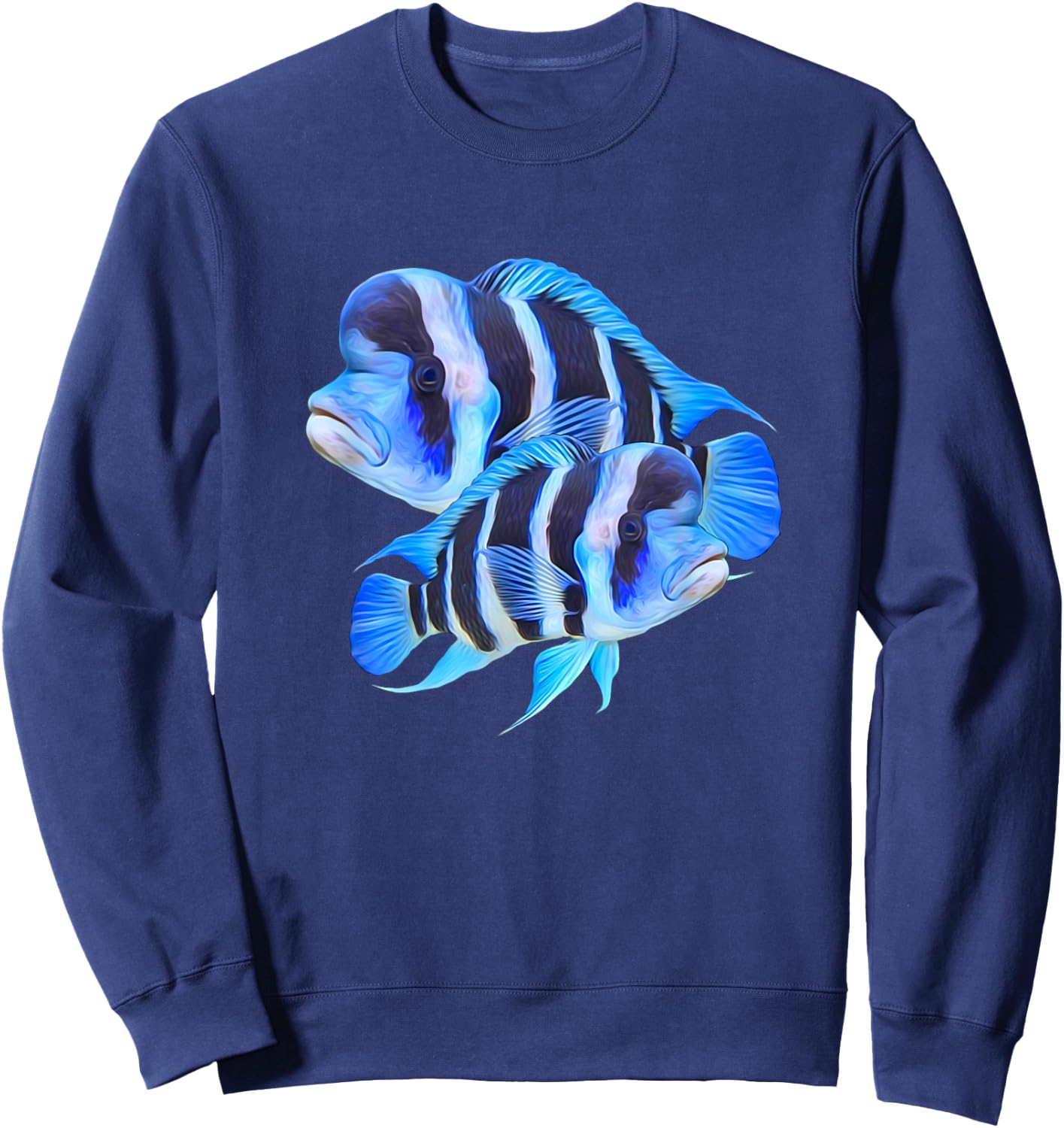 Frontosa Cichlid Fish Aquarium Owners Monster Fish Gift Sweatshirt - Sweatshirt | Navy