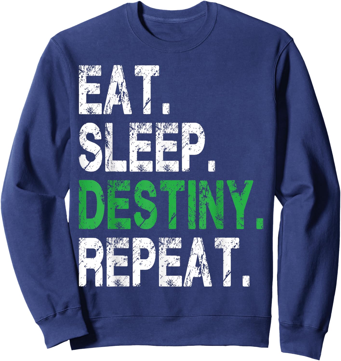 Destiny Eat Sleep Destiny Repeat Short Sleeve Sweatshirt - Sweatshirt | Navy
