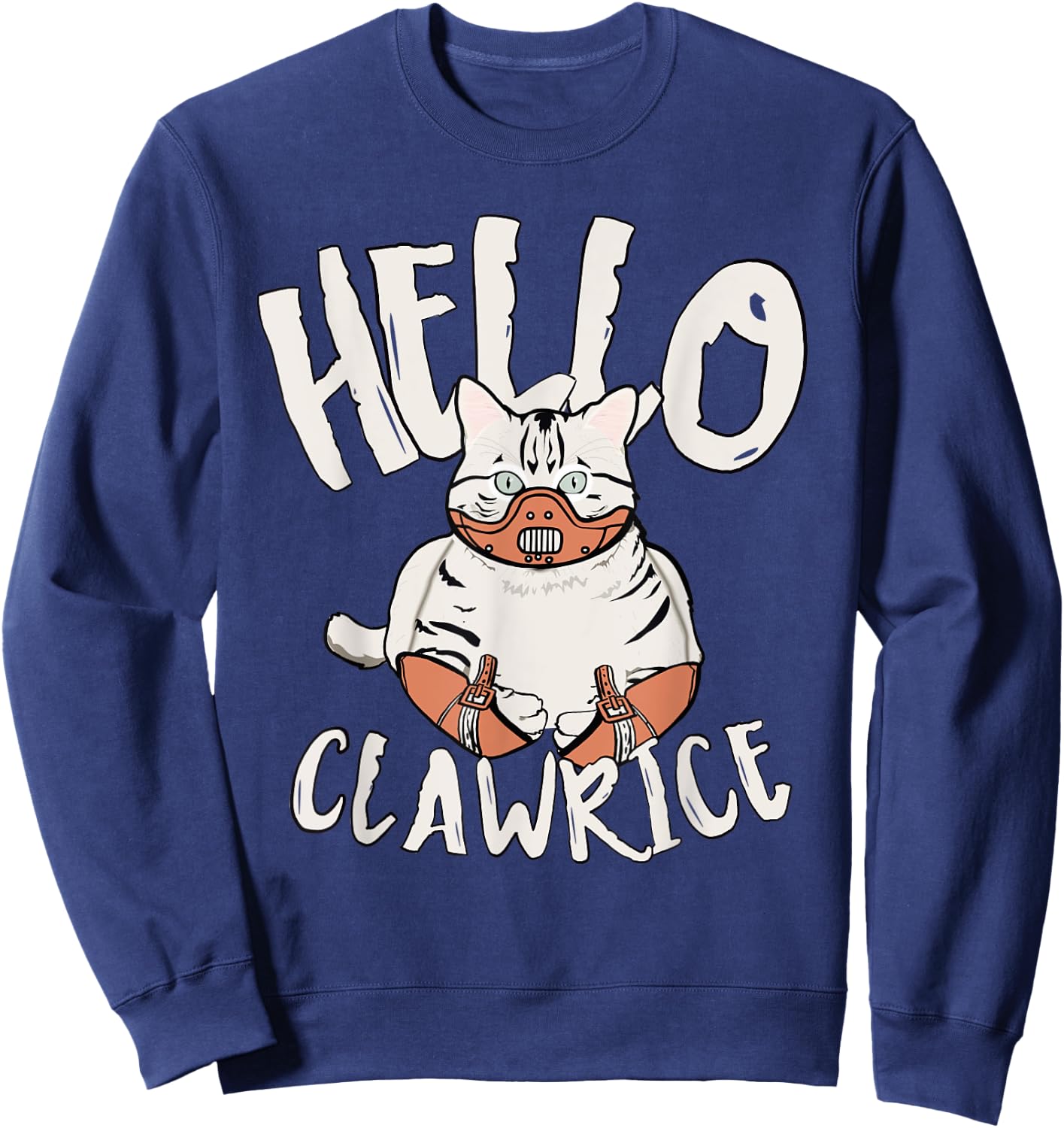 Cat Horror Theme Hello Clawrice Funny Horror Women Sweatshirt - Sweatshirt | Navy
