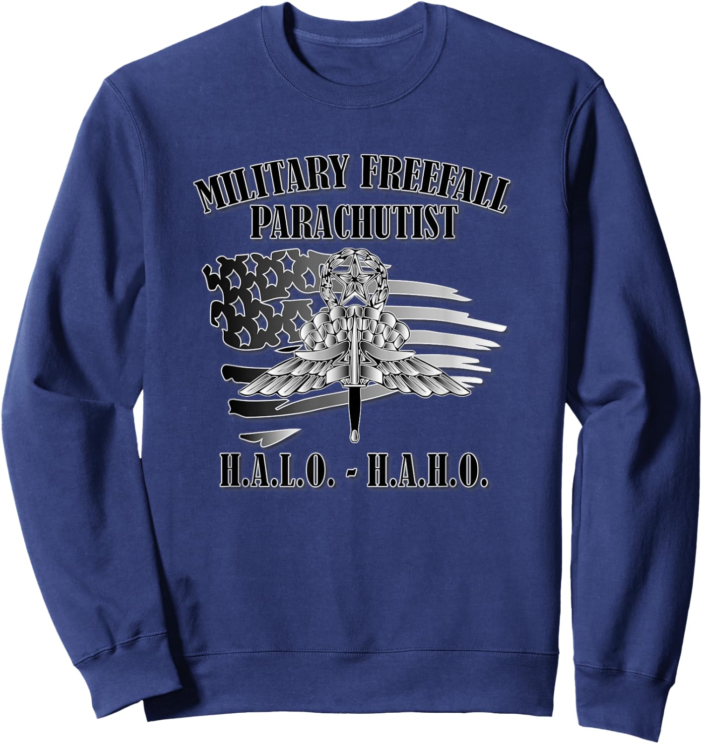 Military Freefall Parachutist (Front Design) Sweatshirt - Sweatshirt | Navy
