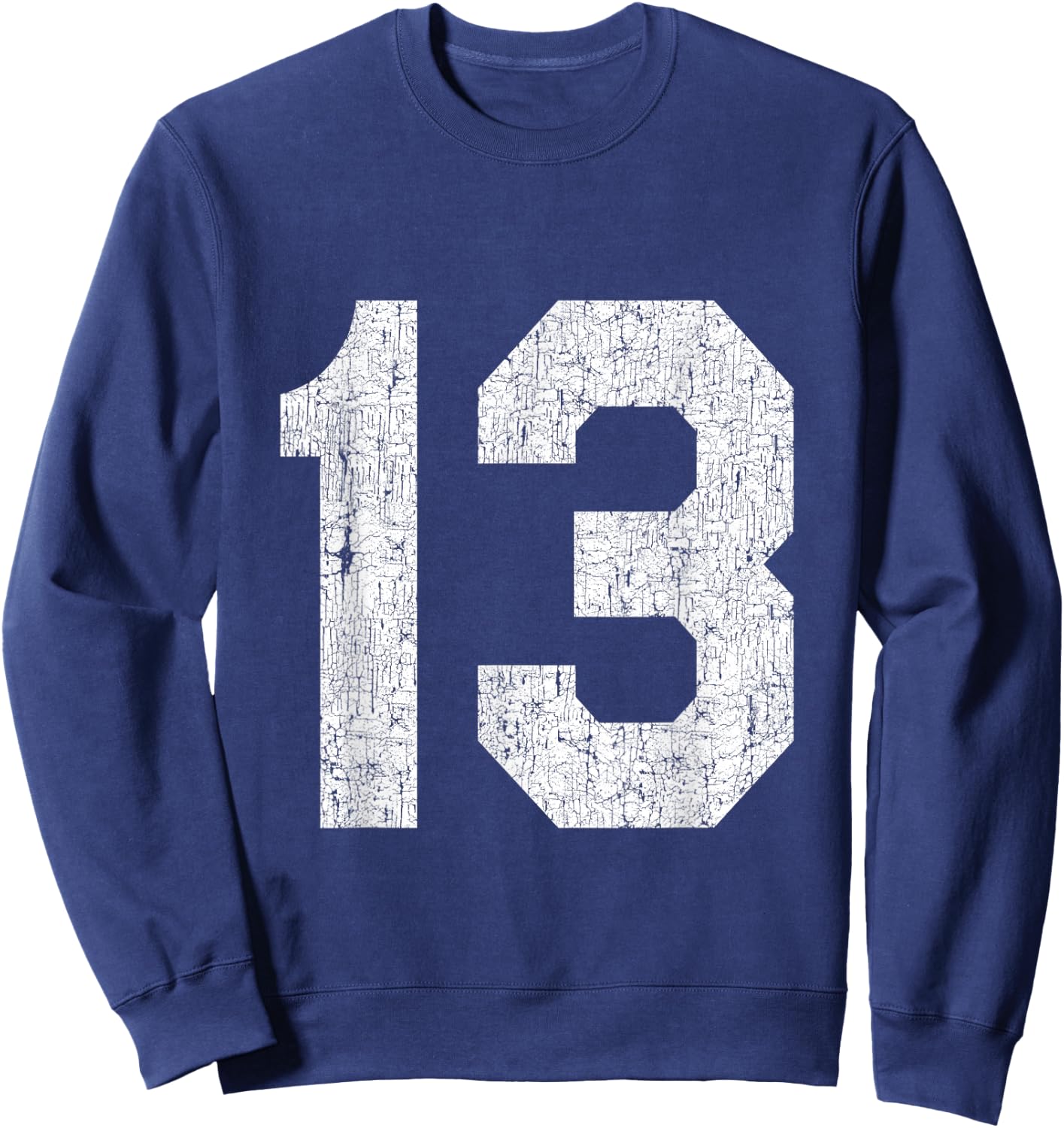 #13 Jersey Uniform Varsity Sports Number, 13th Birthday Sweatshirt - Sweatshirt | Navy