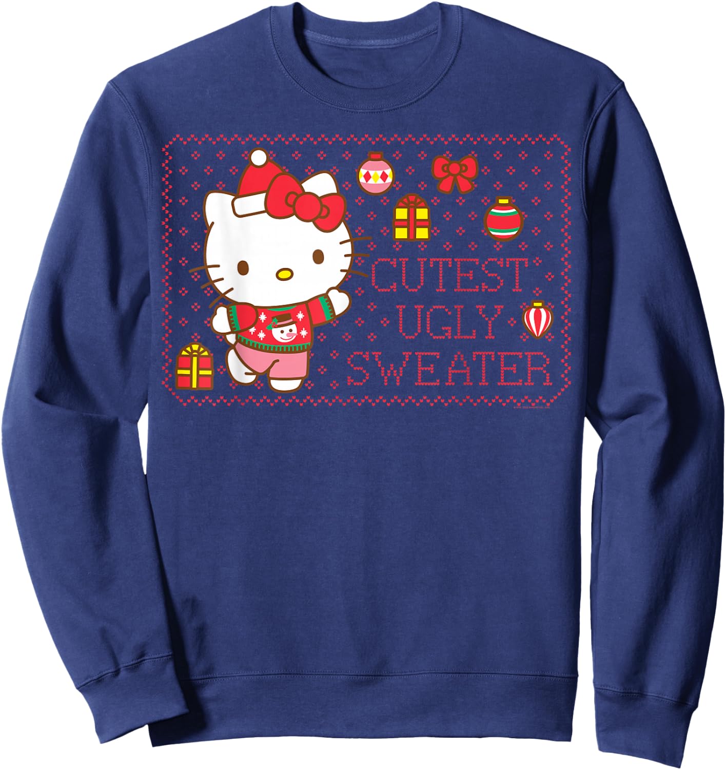 Hello Kitty Cutest Ugly Christmas Sweater Sweatshirt - Sweatshirt | Navy