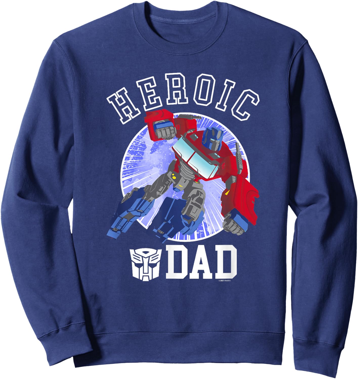 Transformers Father's Day Optimus Prime Heroic Dad Vintage Sweatshirt - Sweatshirt | Navy