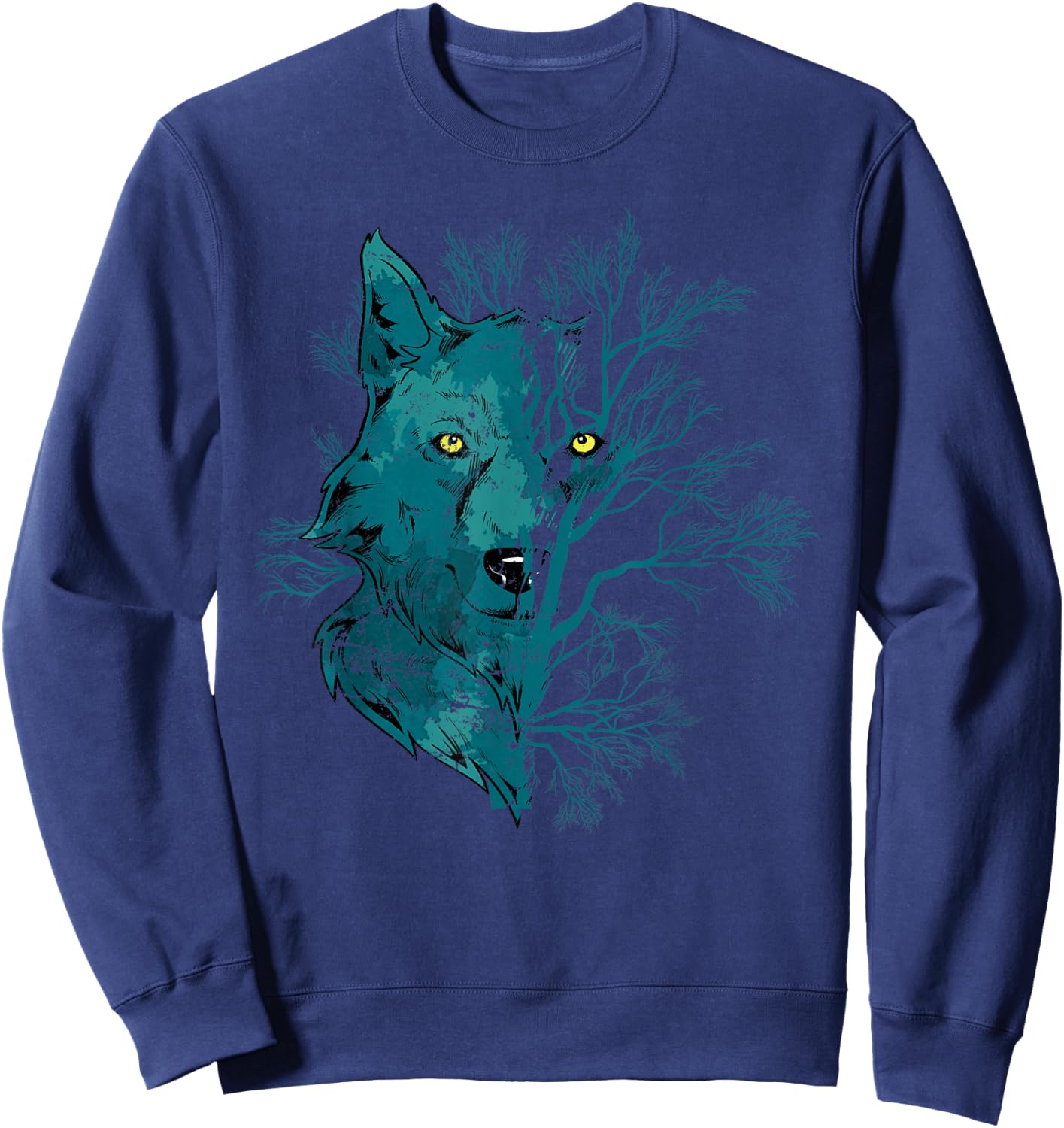 Howling Forest Animal Lover Gift Wildlife Predator Wolf Sweatshirt - Sweatshirt | Navy