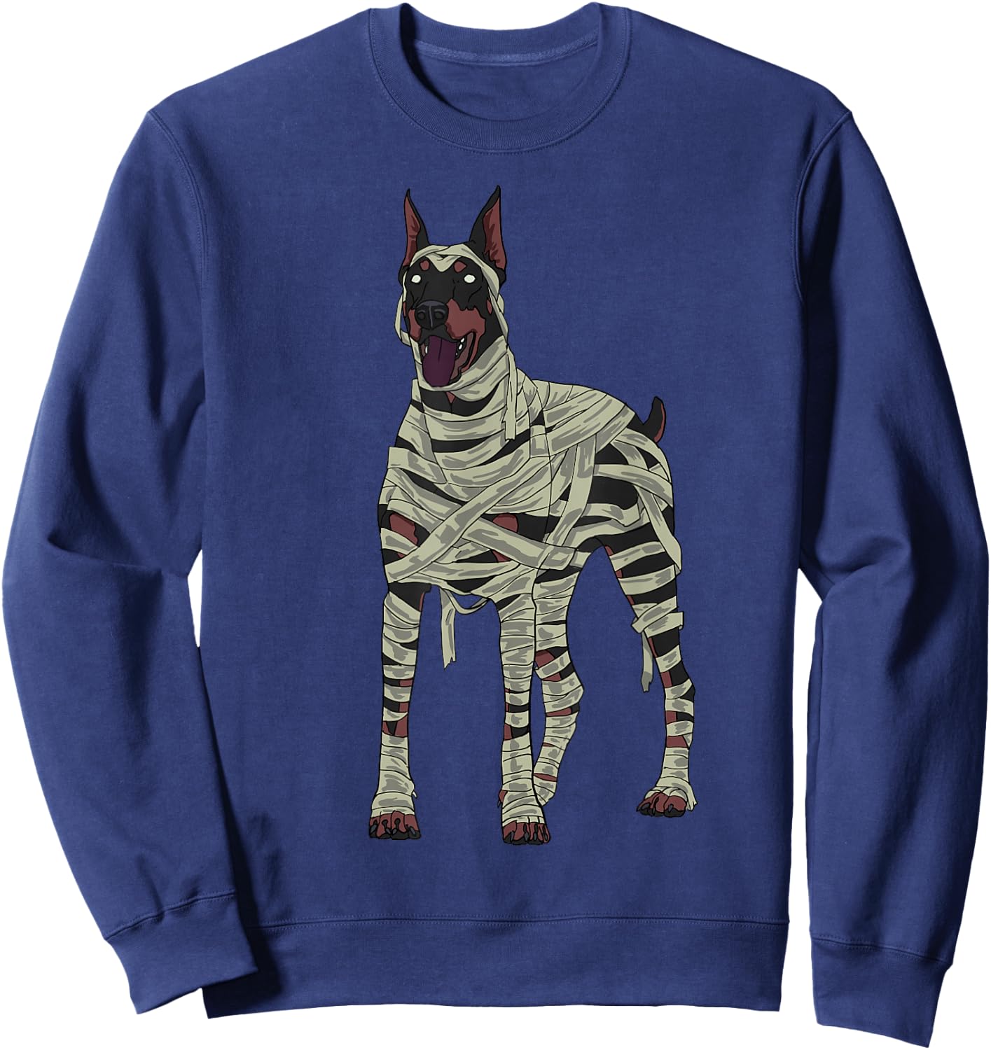 Doberman Dog Mummy Halloween Costume Dog Lovers Sweatshirt - Sweatshirt | Navy